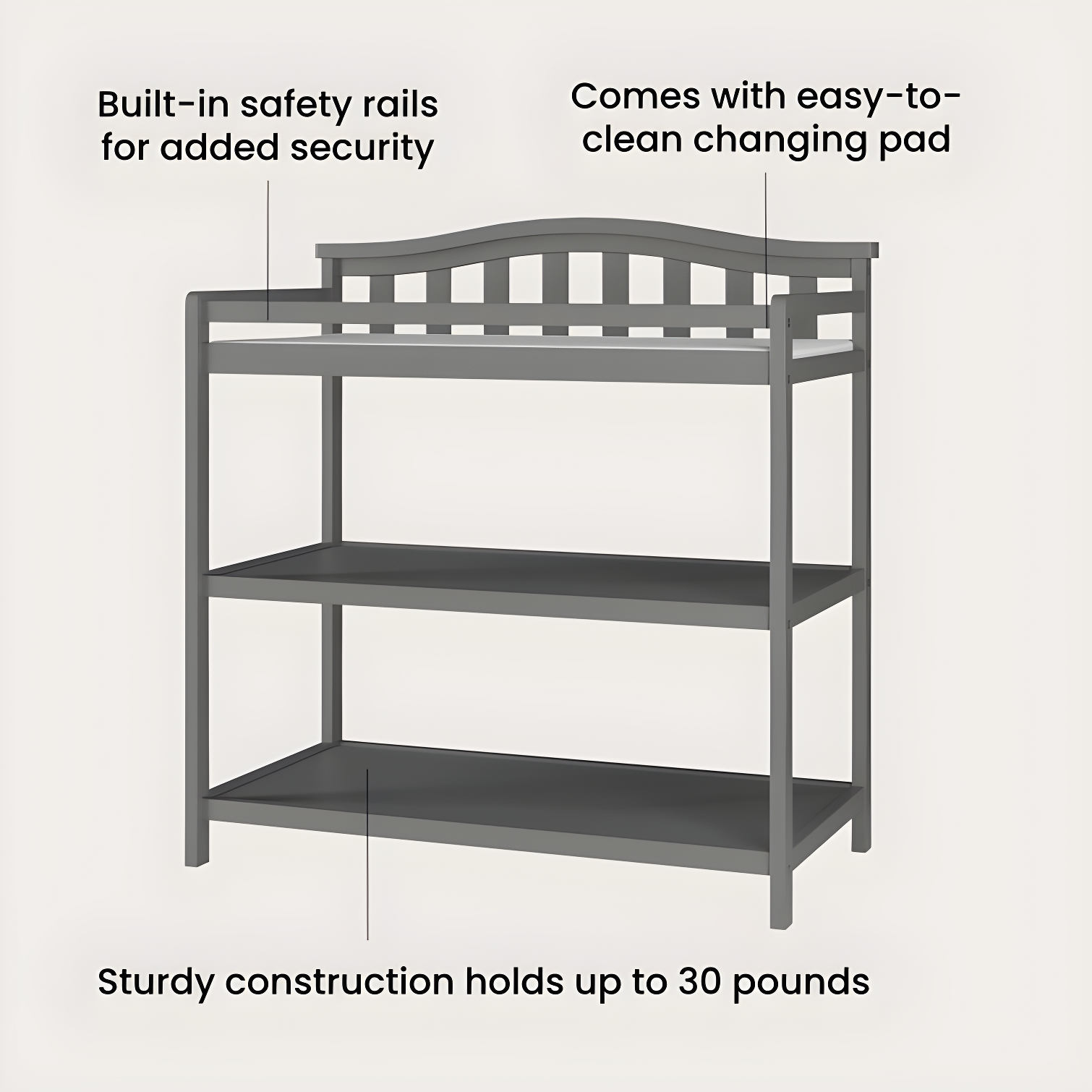 Camden Child Craft Arch Top Changing Table with Pad