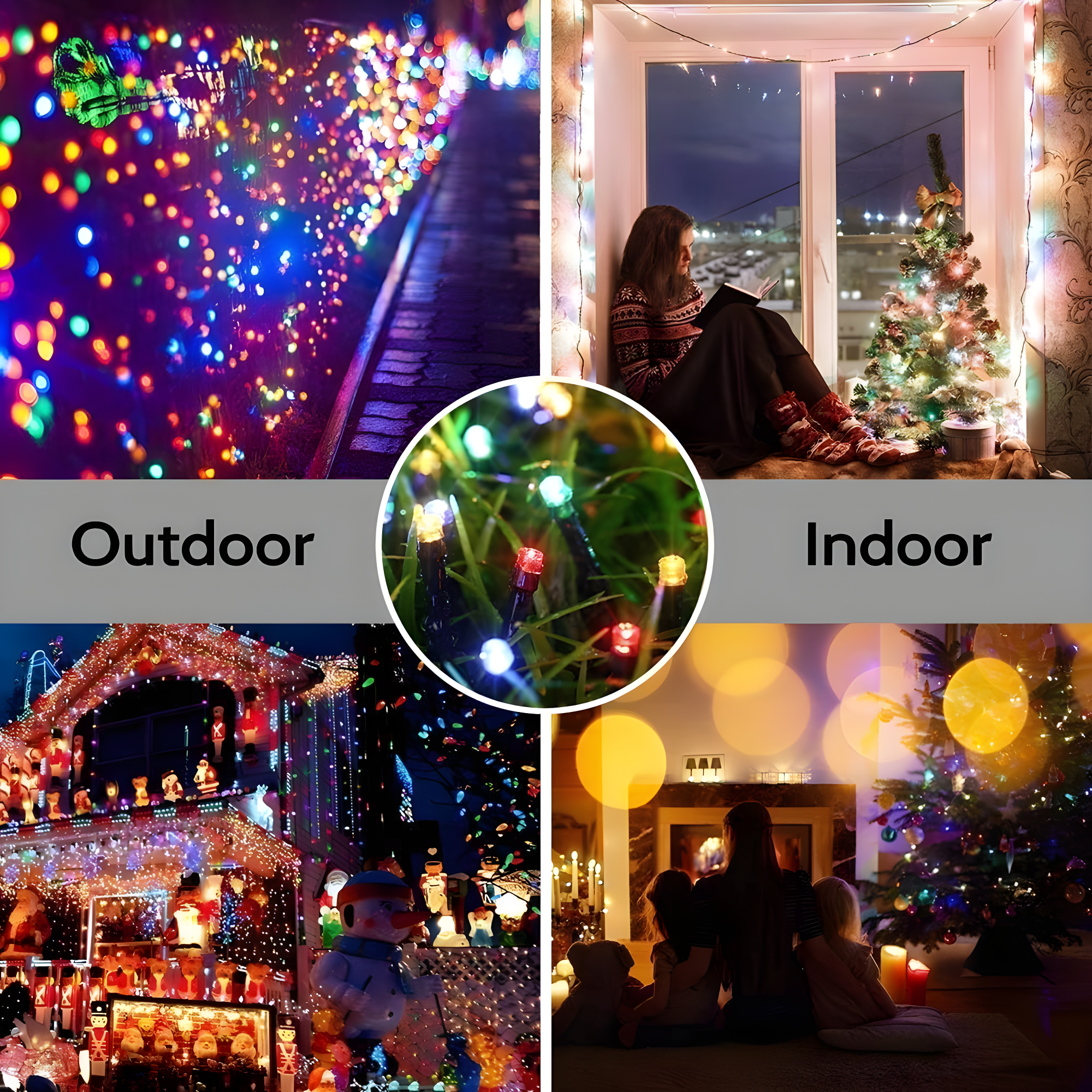 114ft Outdoor Christmas String Lights, 300 LED Connectable with Timer, 8 Modes Multicolor Fairy Twinkle Lights for Indoor/Outdoor Xmas Decorations