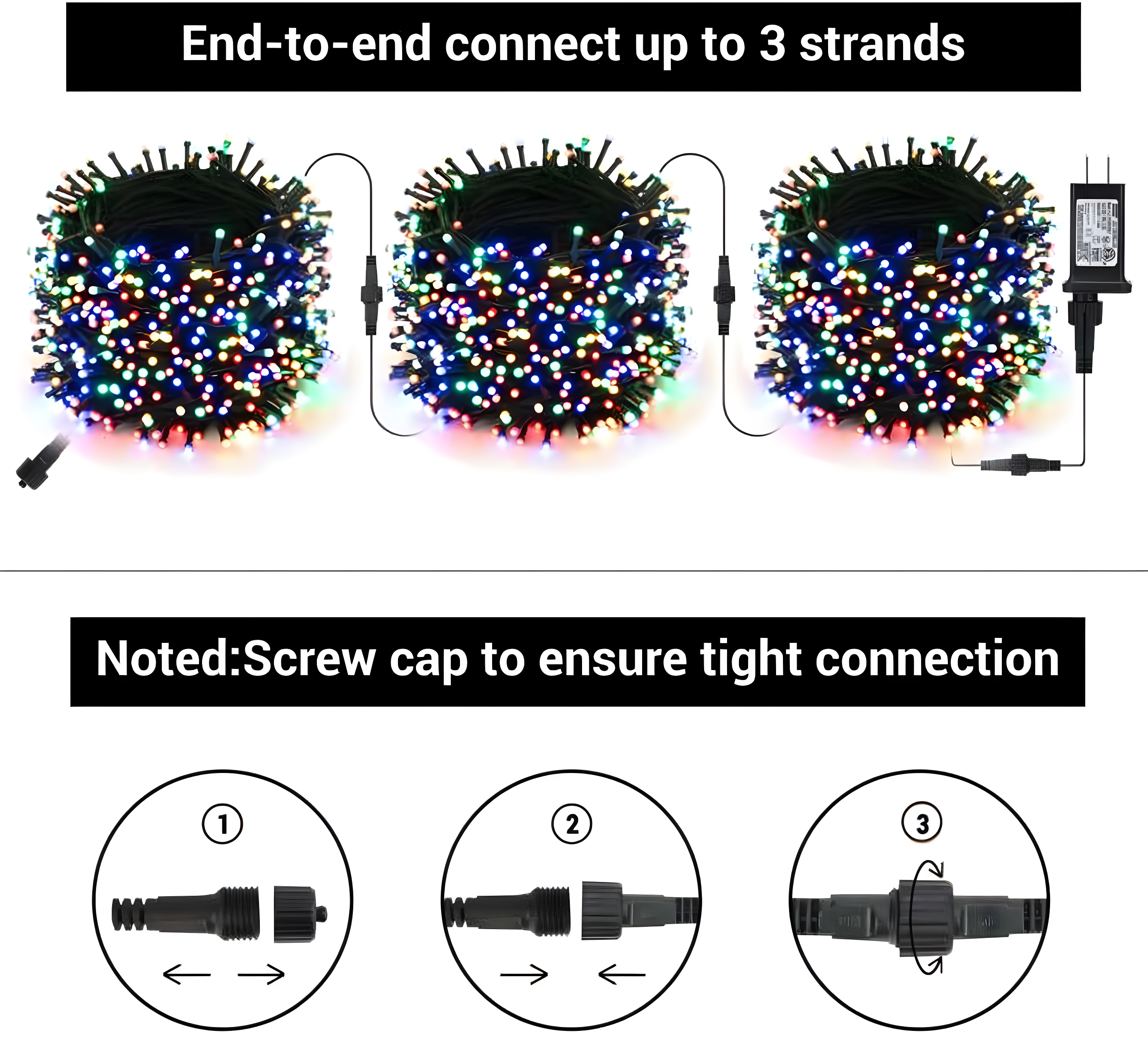 114ft Outdoor Christmas String Lights, 300 LED Connectable with Timer, 8 Modes Multicolor Fairy Twinkle Lights for Indoor/Outdoor Xmas Decorations
