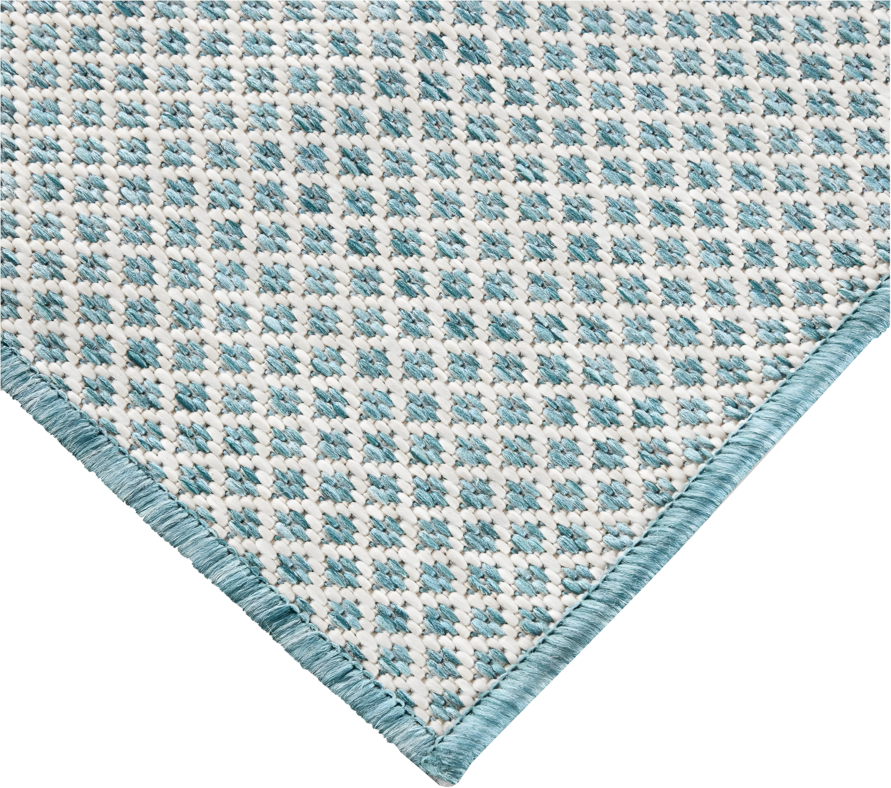Nourison Courtyard COU01 Indoor/outdoor Area Rug - Ivory Aqua 3' x 5'
