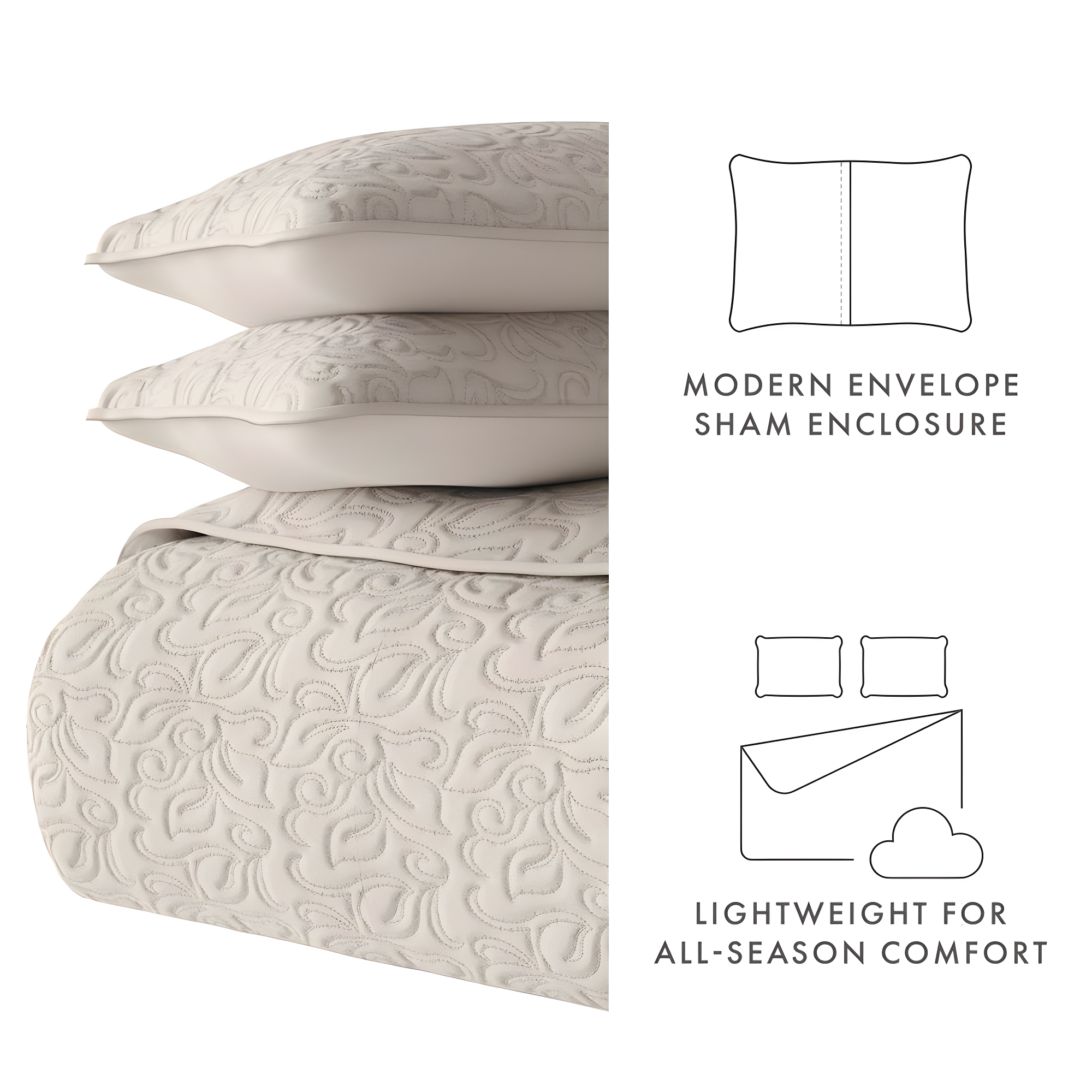 Becky Cameron Becky Cameron Elegant Floral Stitching Quilt Set