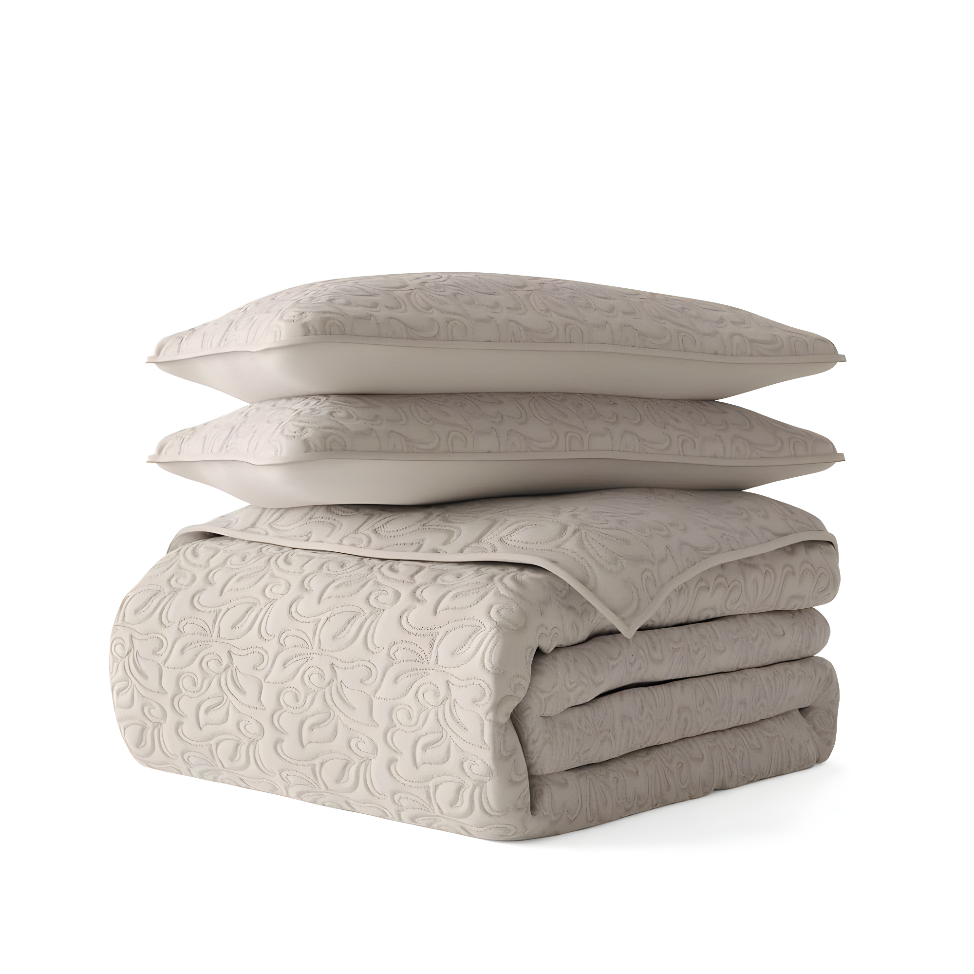 Becky Cameron Becky Cameron Elegant Floral Stitching Quilt Set