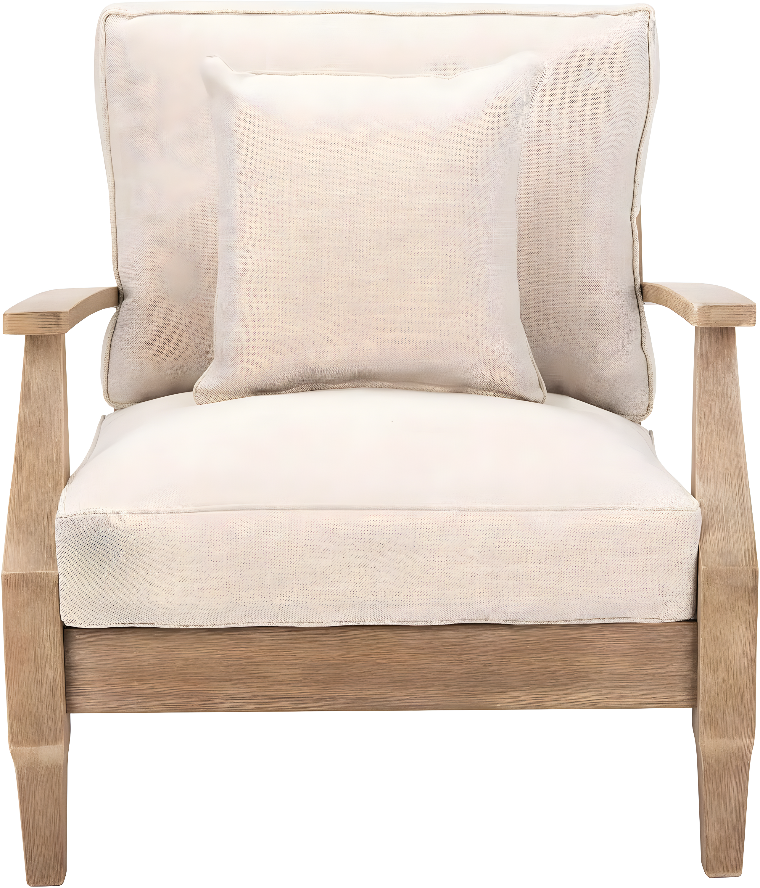 Ssafavieh Martinique Coastal Eucalyptus Wood Solid Print Armchair, Natural / Beige
