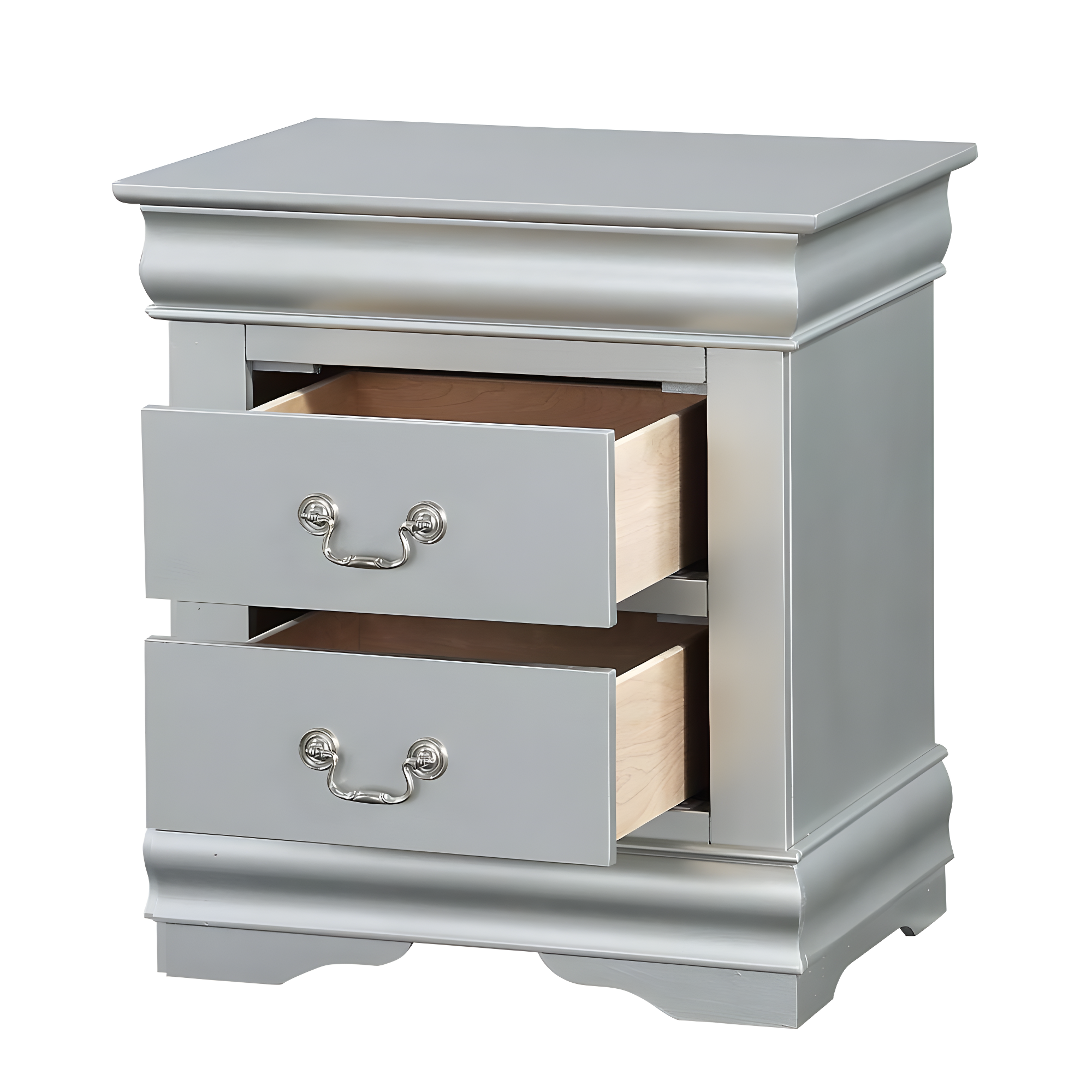ACME Louis Philippe III Nightstand - Platinum - 24 x 22 x 16 in.
