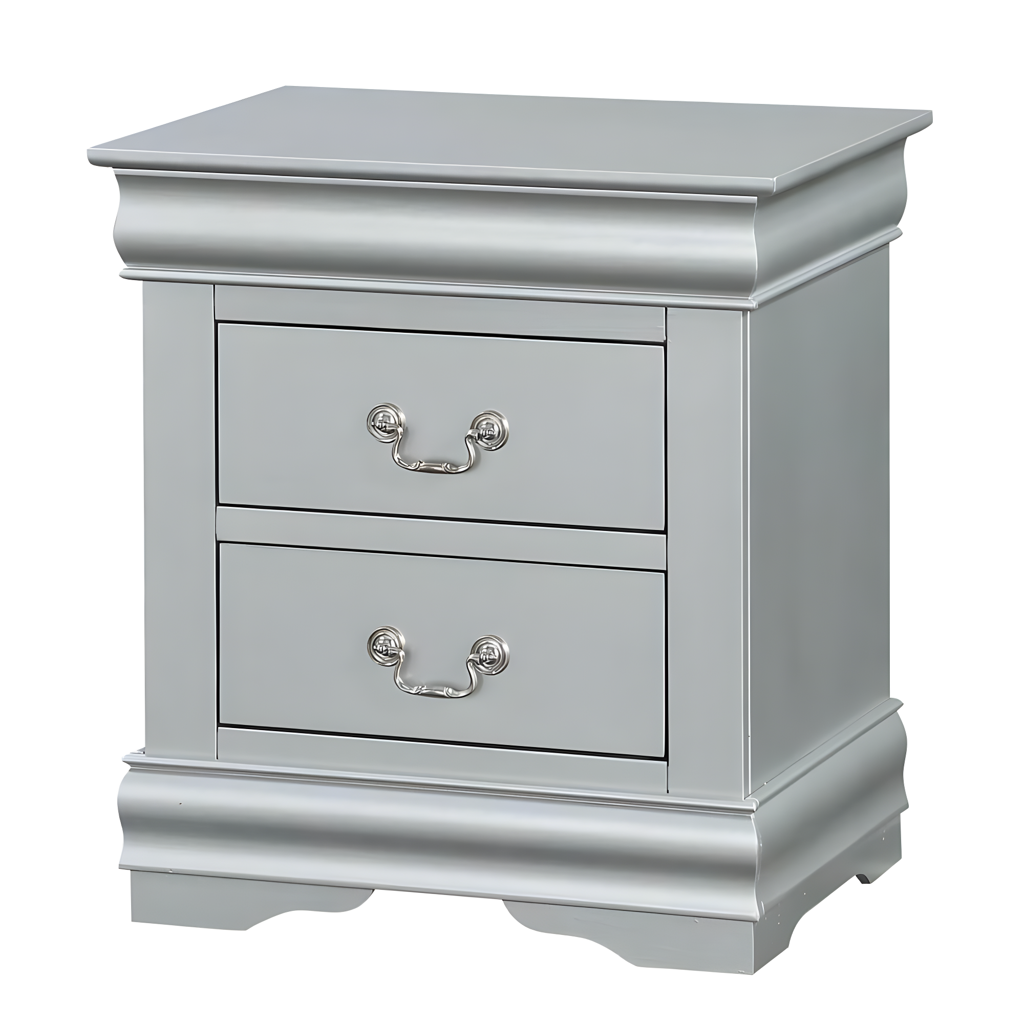ACME Louis Philippe III Nightstand - Platinum - 24 x 22 x 16 in.
