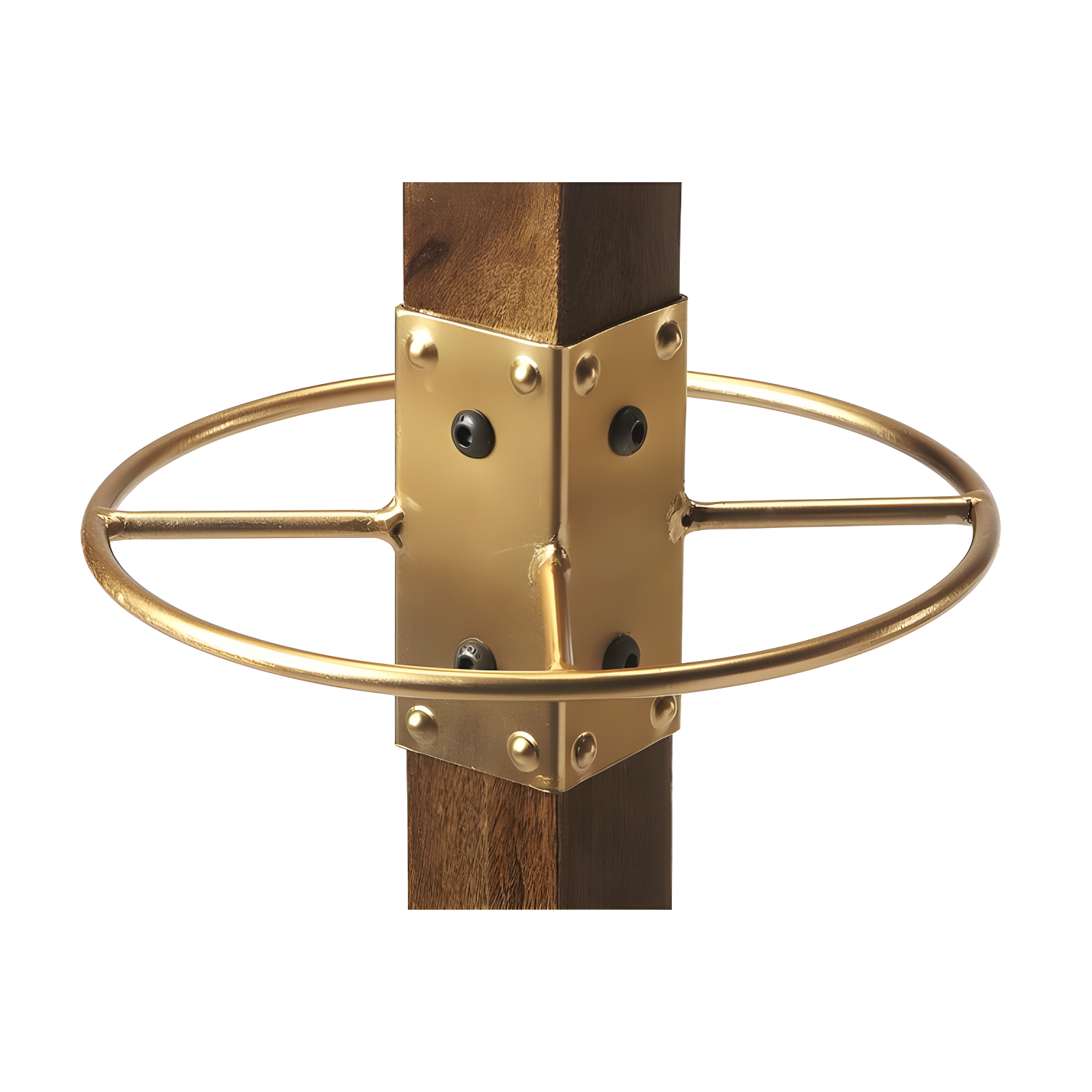 Antique Gold and Medium Brown Transitional Coat Rack
