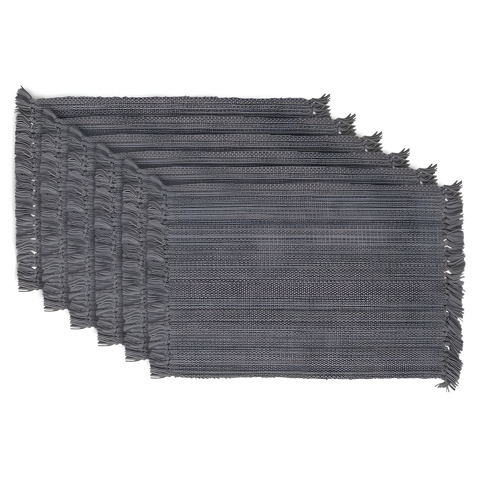 Gray Fringe Variegated Placemats (Set Of 6) - Design Imports