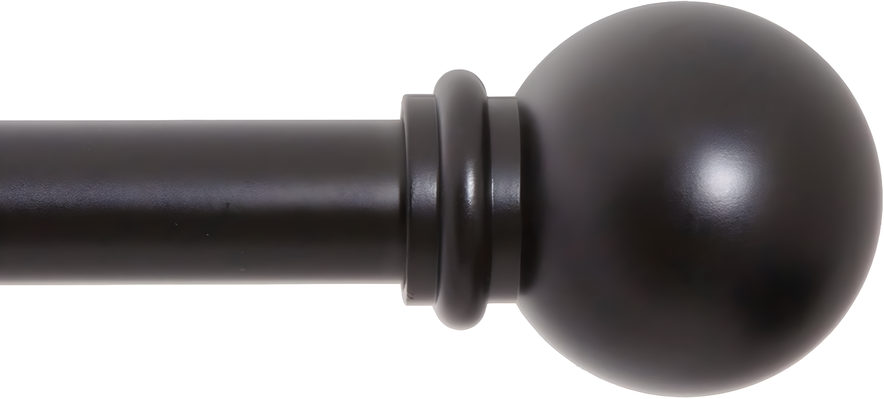 Kenney Chelsea 5/8" Matte Black Single Curtain Rod, 28-48", Black