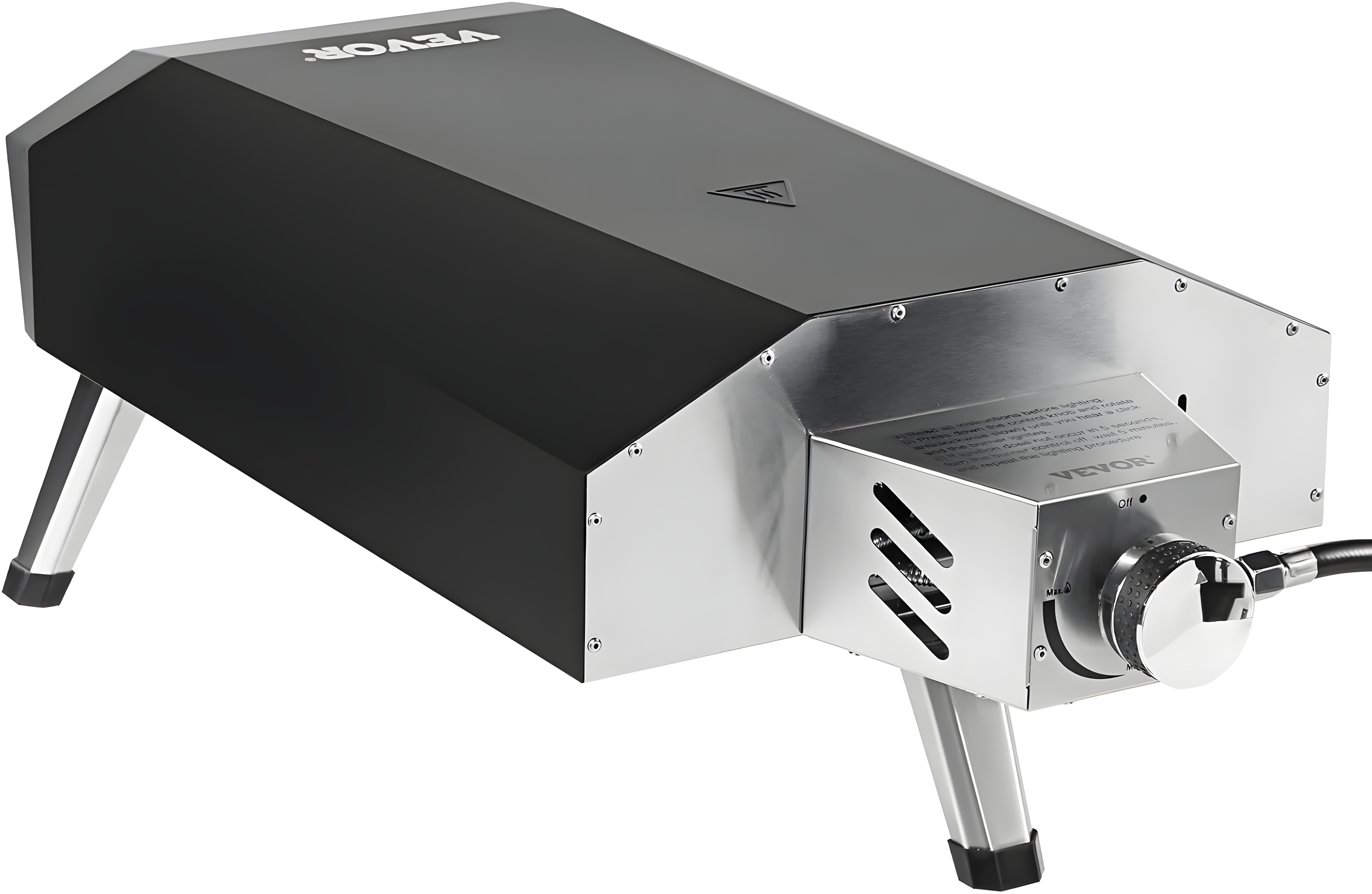 Choco Moon 13" Portable Gas Pizza Oven, Outdoor Propane Pizza Maker with Stainless Steel Construction & Pizza Stone, Perfect for BBQ Camping & Picnics, CSA Certified, Black