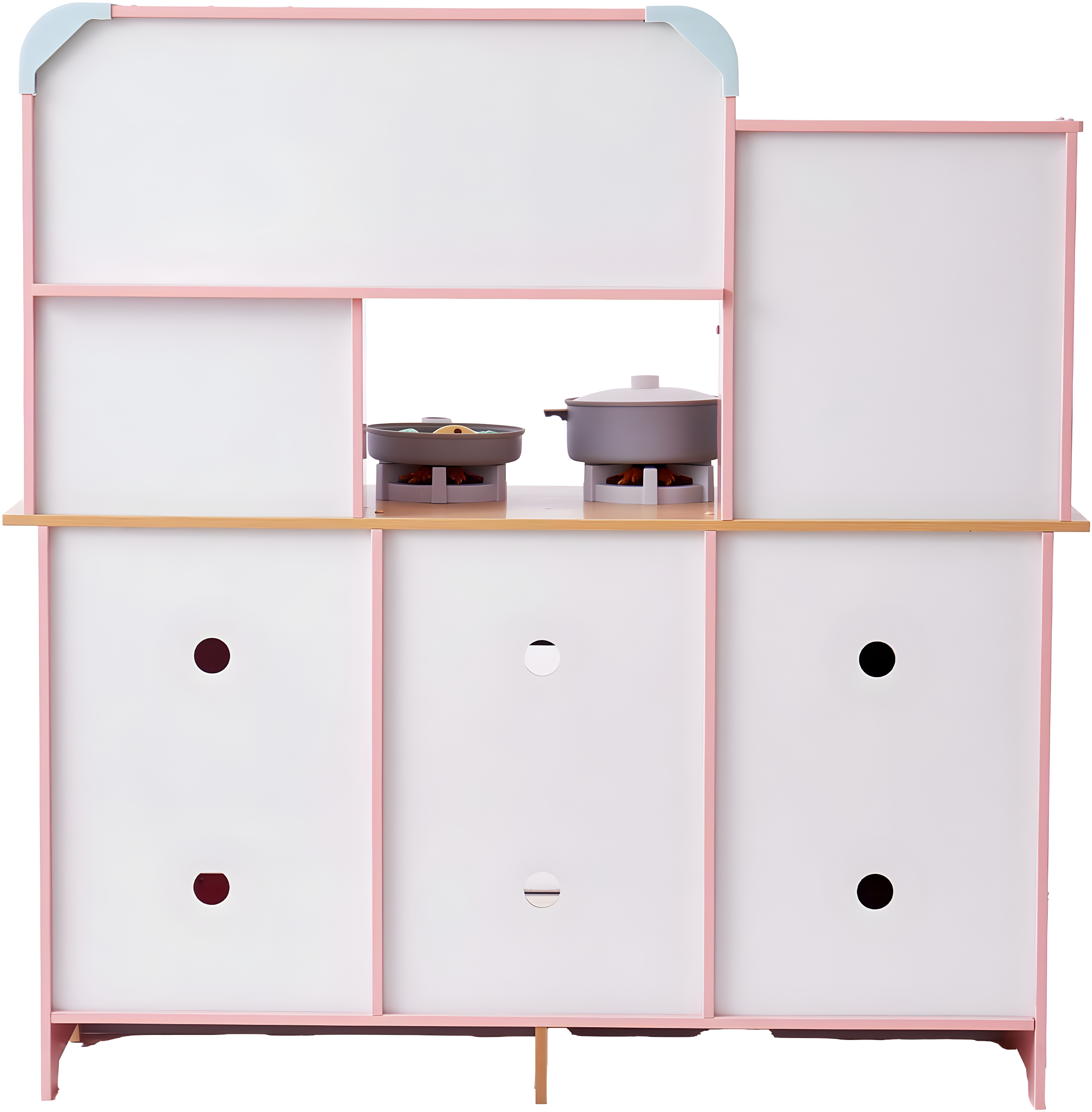 VEVOR Play Kitchen for Kids, Wooden Toy Kitchen Set with Lights and Sounds, Toddler Kitchen with Ice Maker, Oven, Sink, Microwaves, Fridge and Utensil and Fruit Accessory for Toddlers ages 3-8, Pink