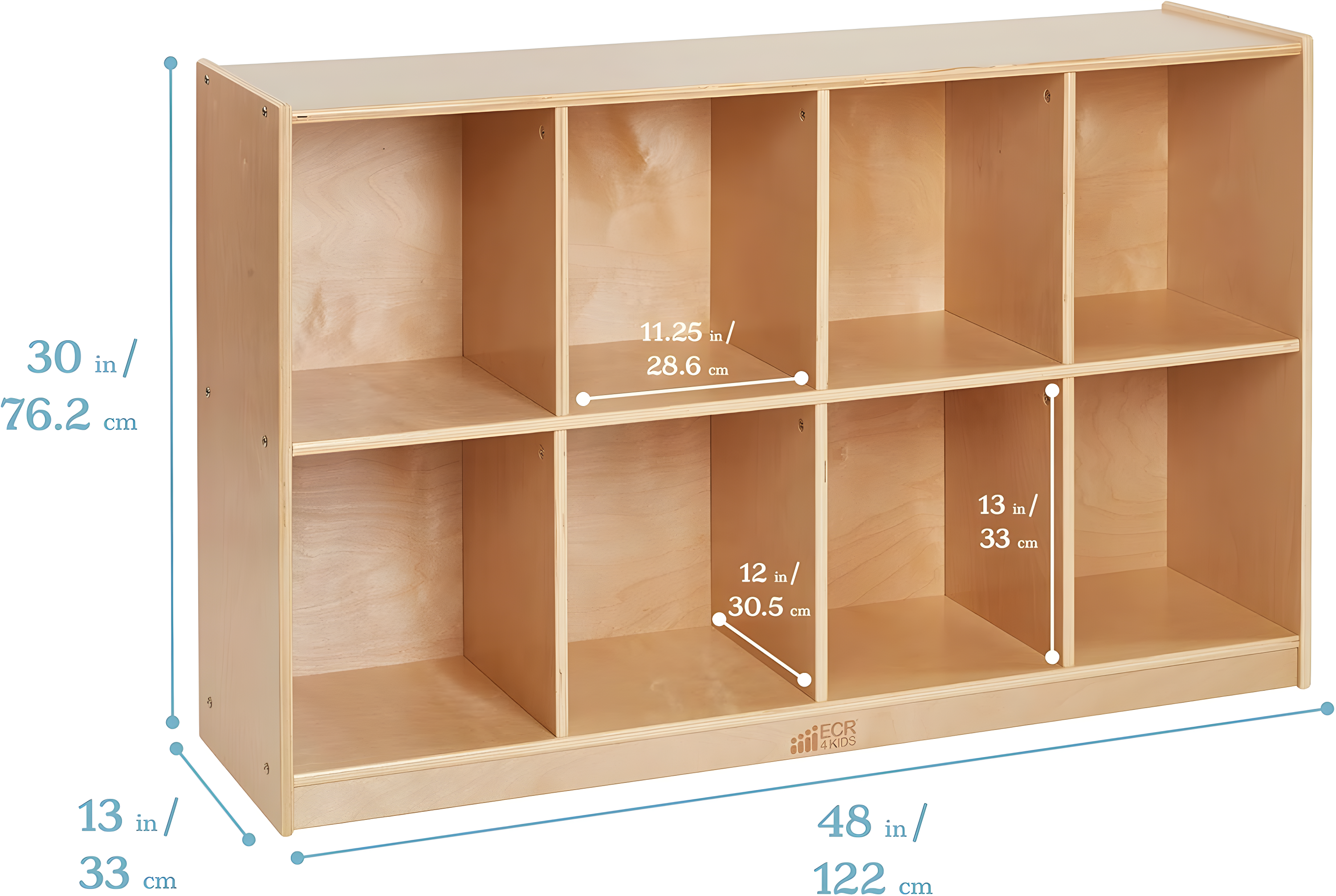 ECR4Kids ECR4Kids 8-Compartment Mobile Backpack Storage Cabinet, Classroom Furniture
