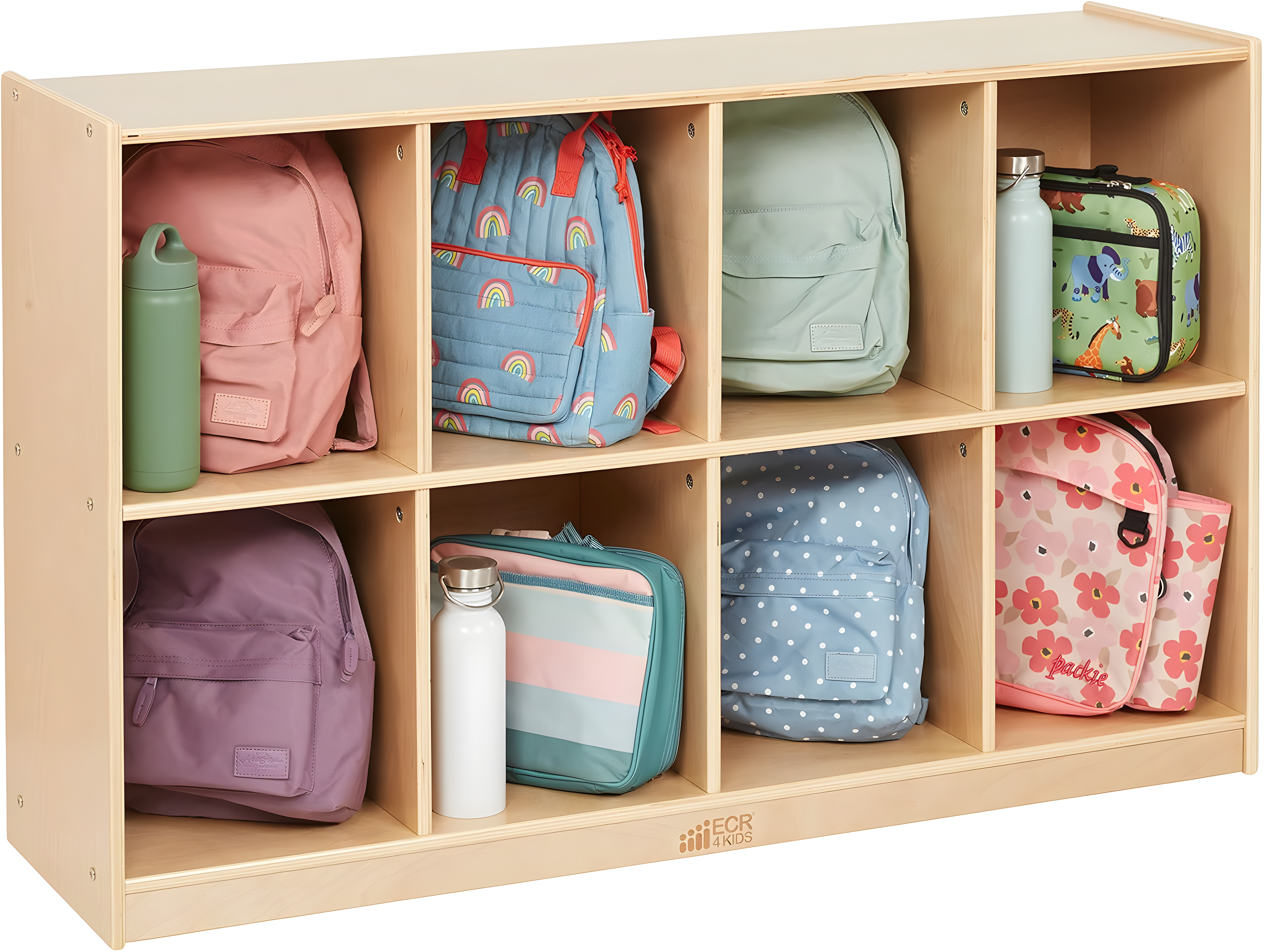 ECR4Kids ECR4Kids 8-Compartment Mobile Backpack Storage Cabinet, Classroom Furniture