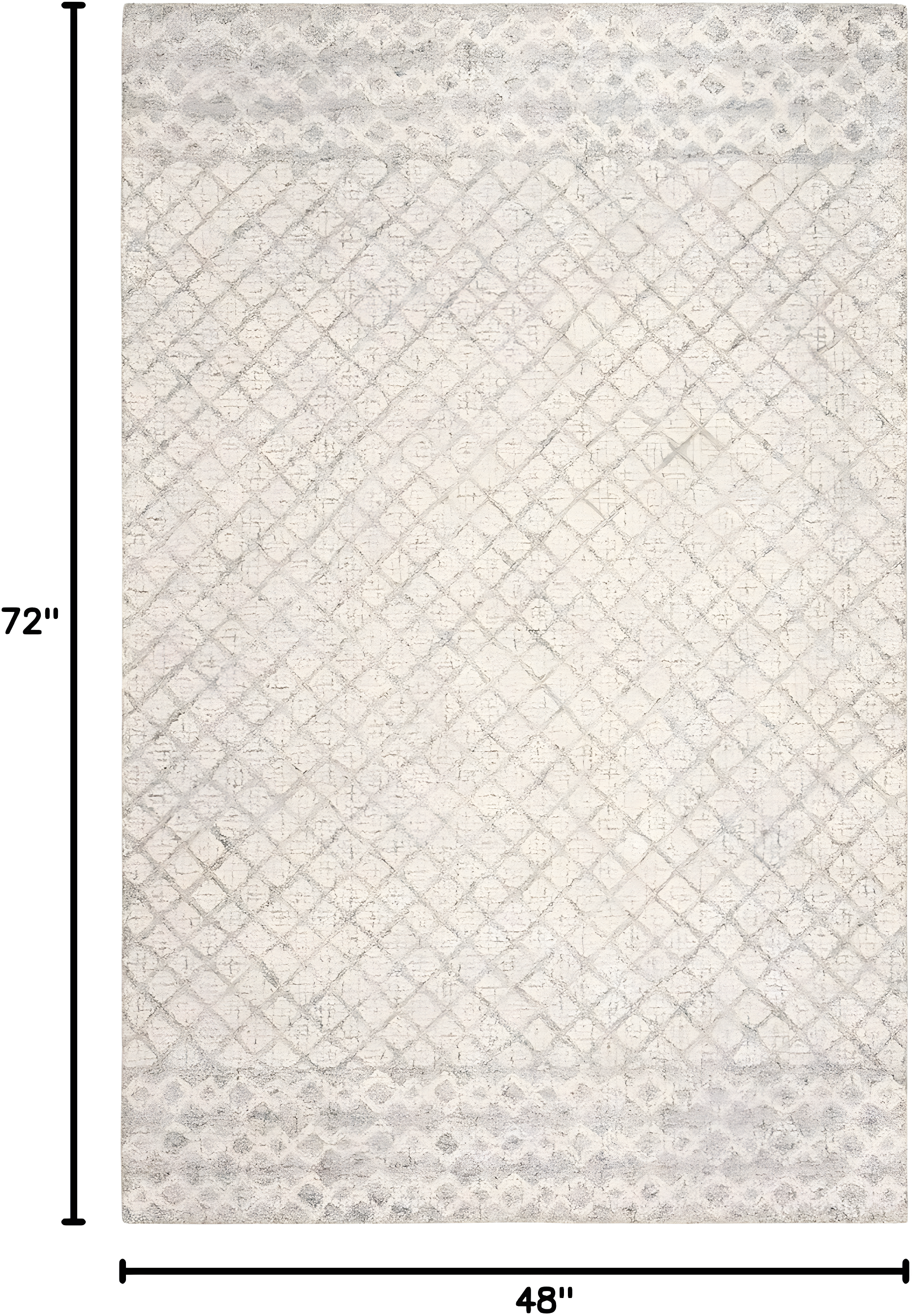 Abstract ABT203 Handmade Indoor Area Rug - Ivory/Grey - 4'x6' - Safavieh