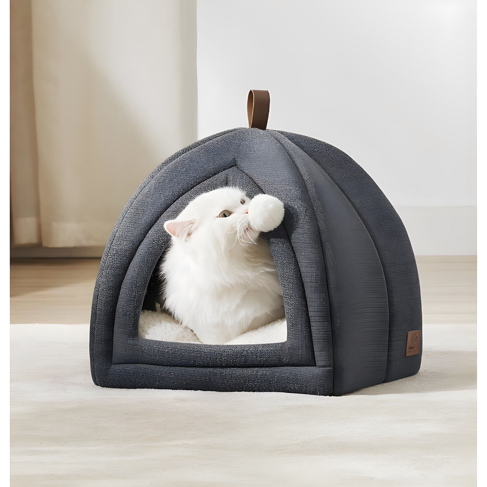 The Cat Beds for Indoor Cats - 2 in 1 Cat Cave for Kittens and Small Pets, Cat Hideaway with Non-Slip Bottom,16 inches