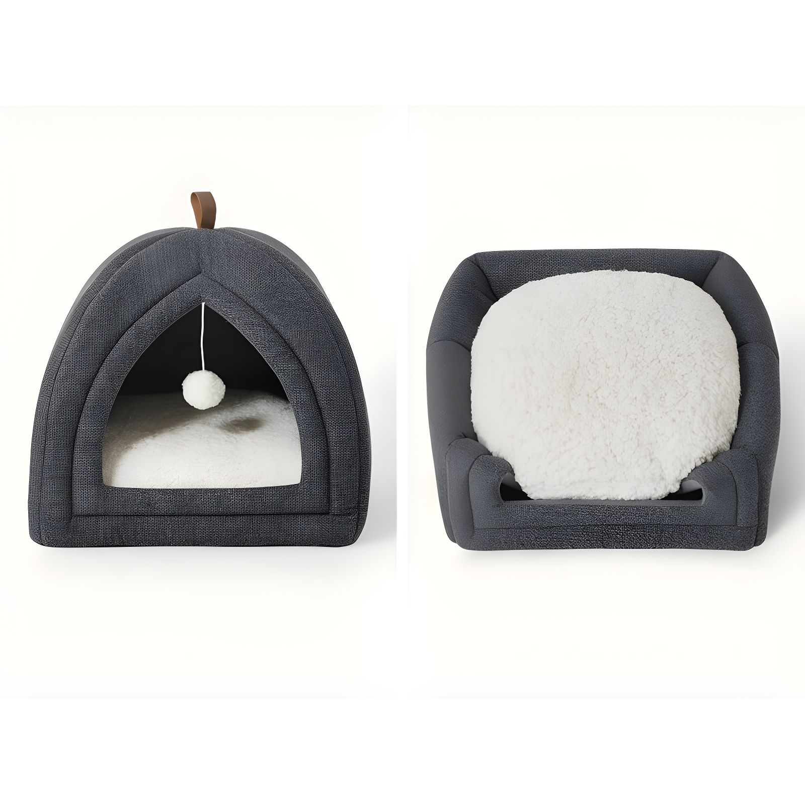 The Cat Beds for Indoor Cats - 2 in 1 Cat Cave for Kittens and Small Pets, Cat Hideaway with Non-Slip Bottom,16 inches