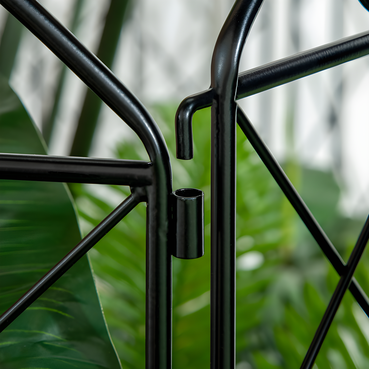 Outsunny Garden Fence, Steel Fence Panels, 11.5' L x 43" H, for Yard, Landscape, Patio (Set of 4)