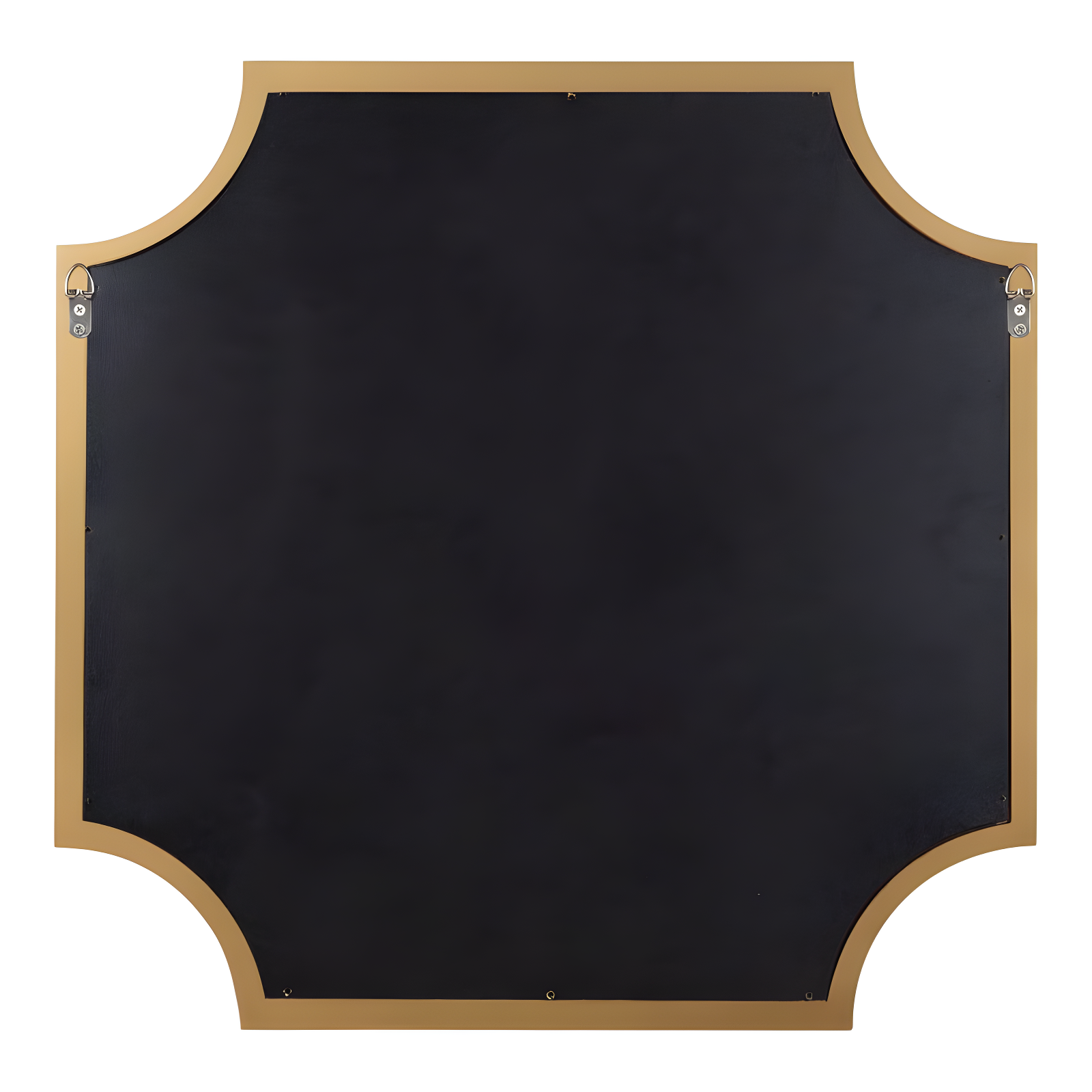 Kate & Laurel All Things Decor 24"x24" Hogan Framed Scallop Wall Mirror Gold: Modern Square No Assembly Required