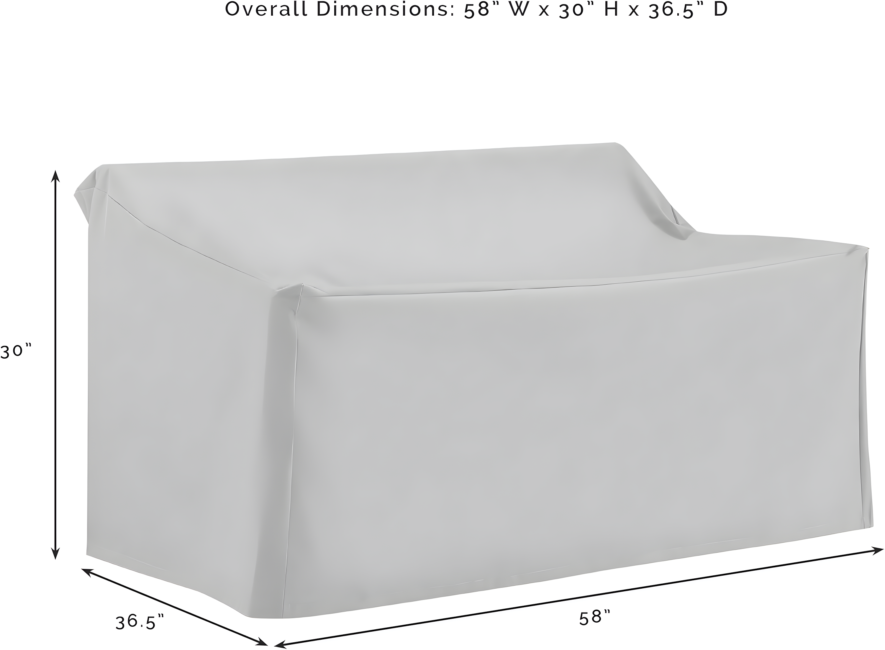 Crosley 3pc Furniture Cover Set, Loveseat and Two Chairs, Gray