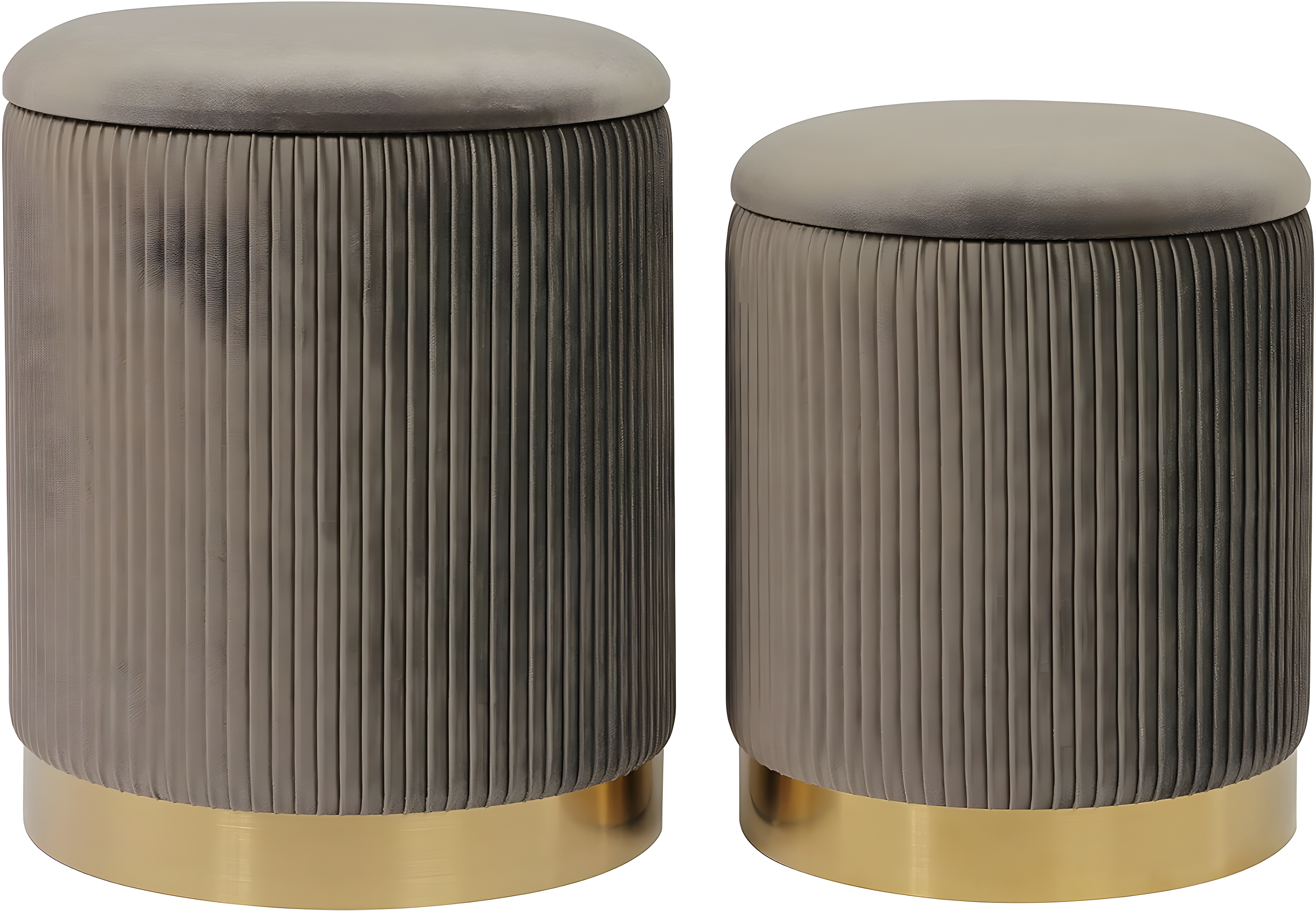 Everly Quinn Round Velvet Storage Ottomans(Set of 2) | Wayfair