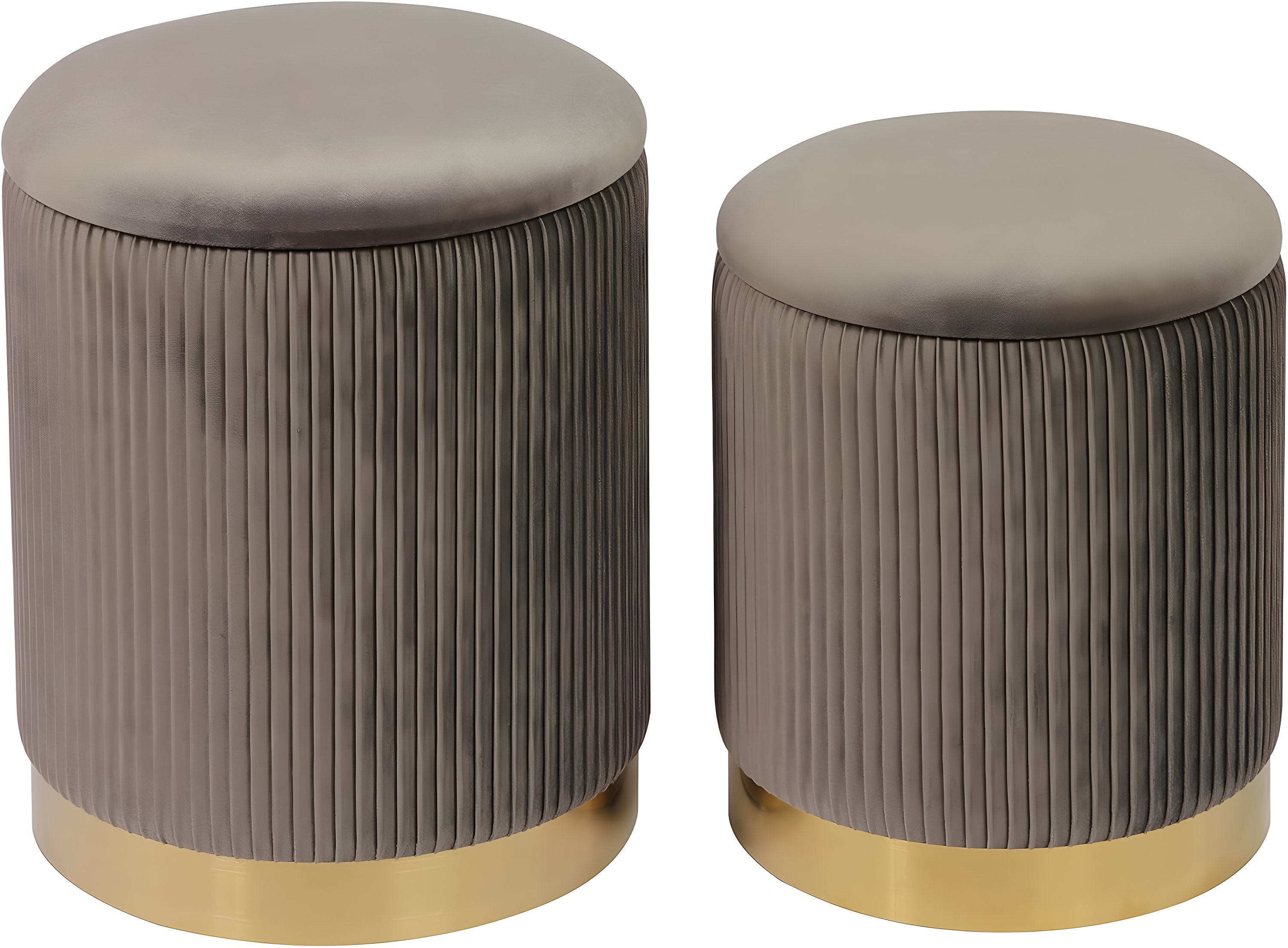 Everly Quinn Round Velvet Storage Ottomans(Set of 2) | Wayfair