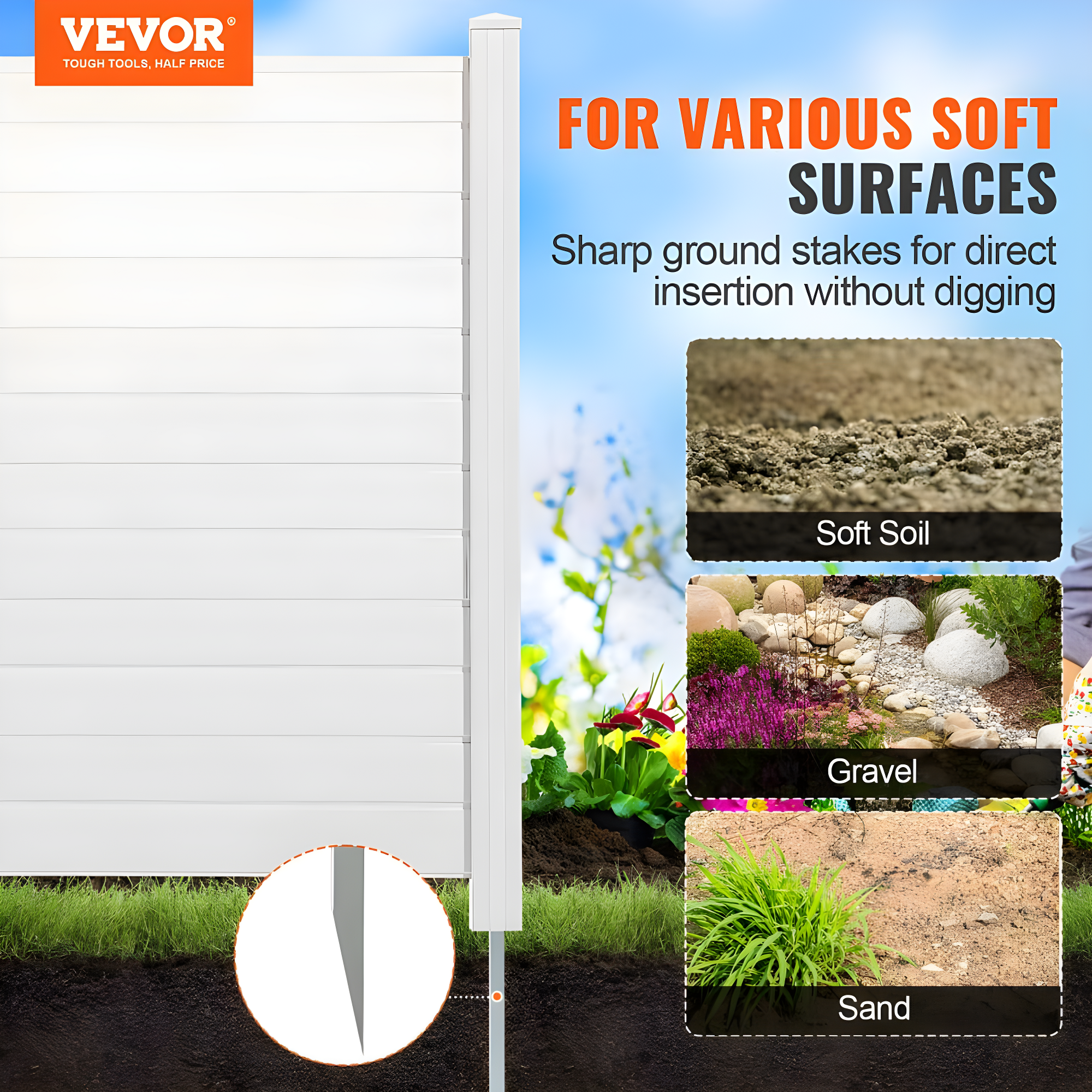 VEVOR 4 ft. H x 4 ft. W Outdoor Privacy Screens 4 Panels