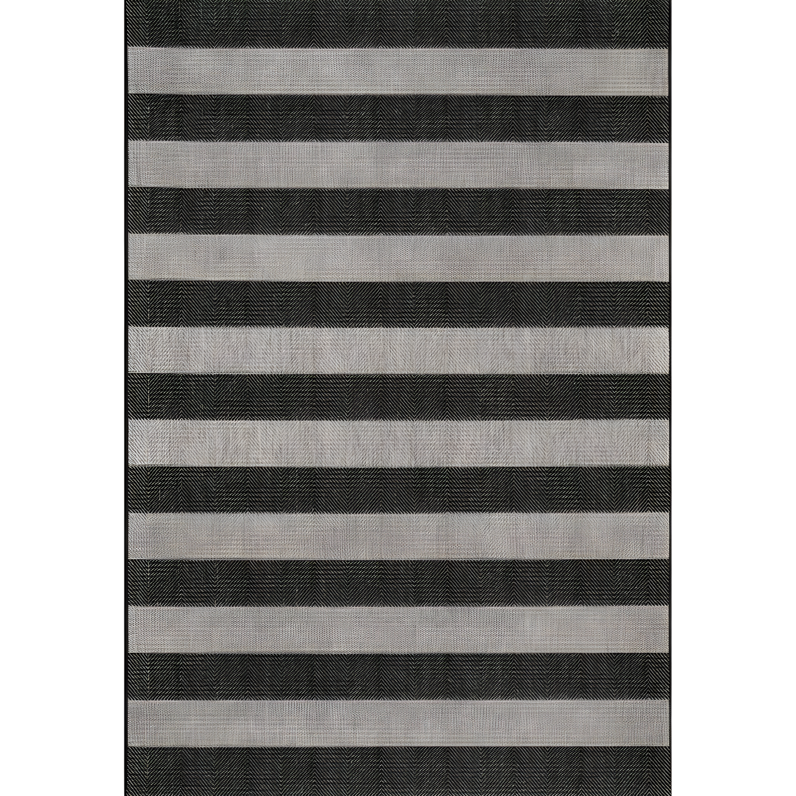 Nuloom Alexis Striped 4x6 Indoor/Outdoor Area Rug for Living Room Patio Deck Front Porch Kitchen, Black/Light Grey
