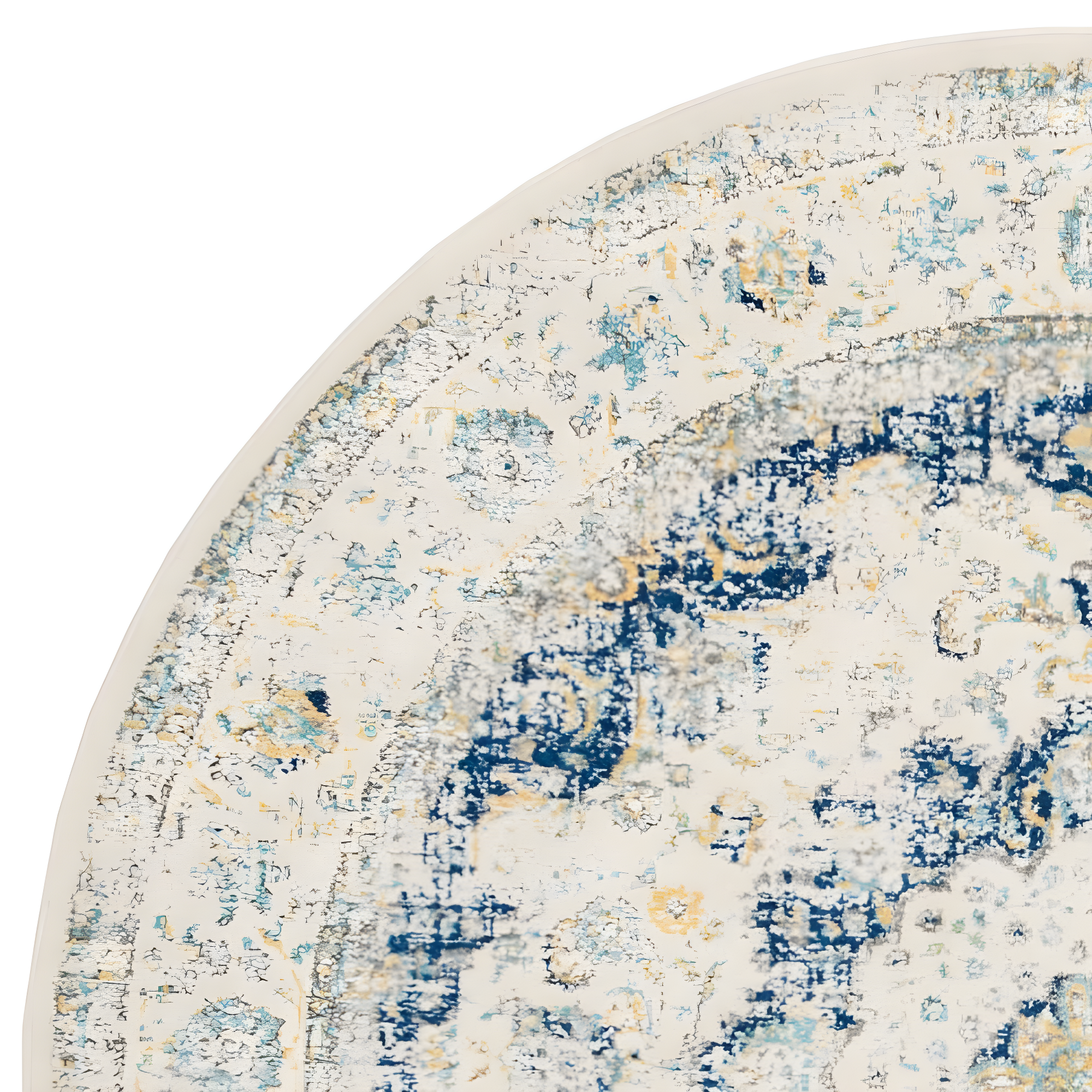 Evoke EVK220 Power Loomed Area Rug - Ivory/Blue - 6'7" Round - Safavieh.