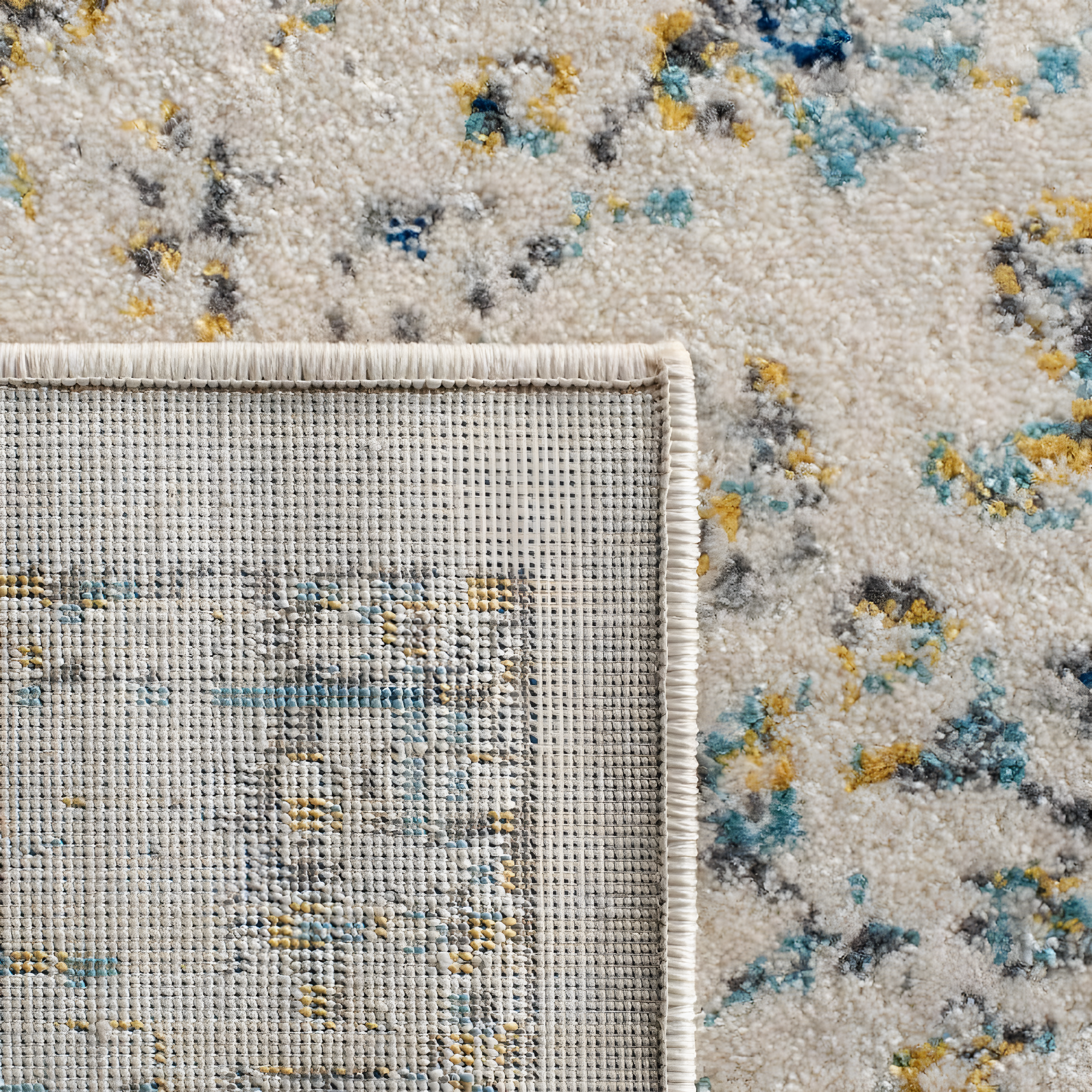 Evoke EVK220 Power Loomed Area Rug - Ivory/Blue - 6'7" Round - Safavieh.