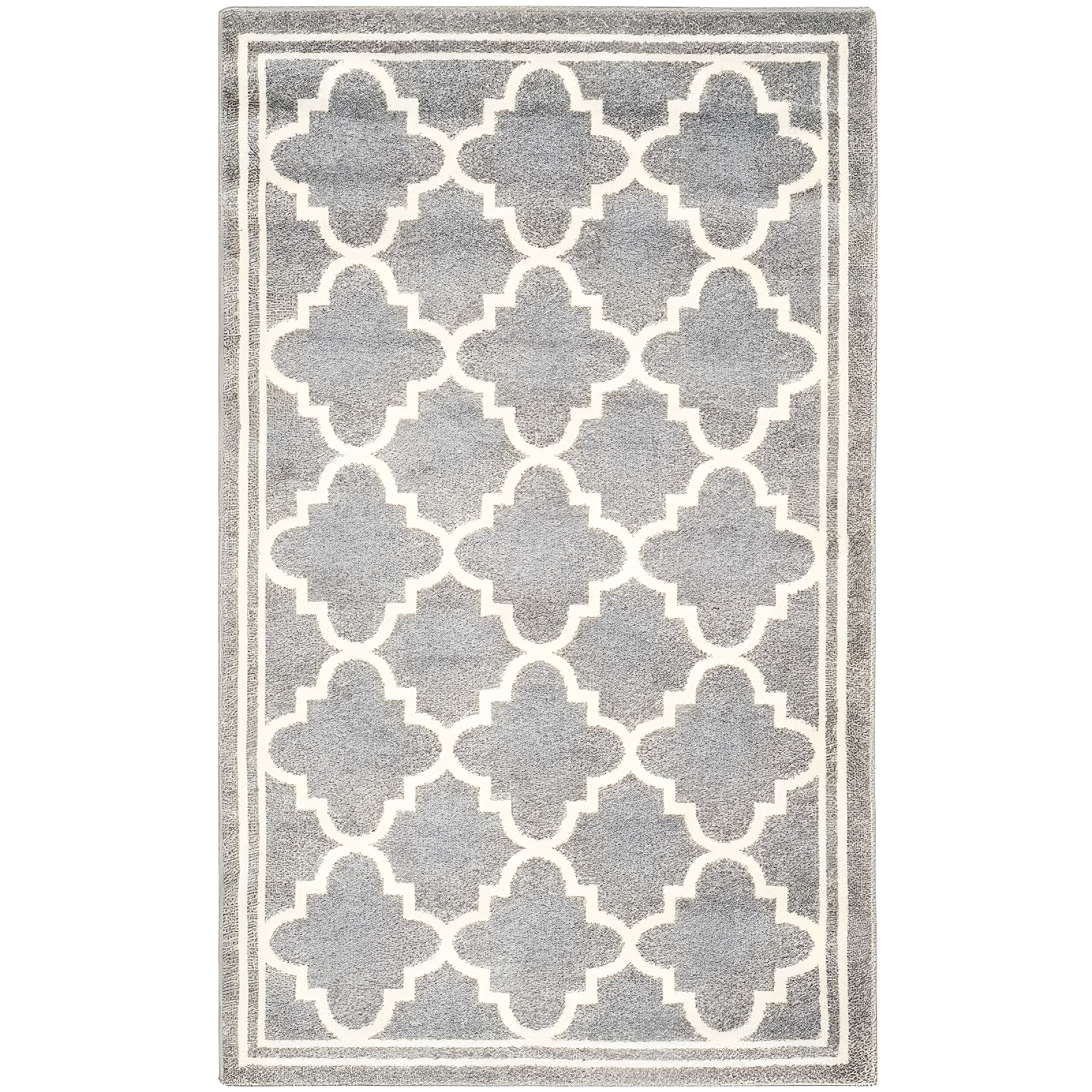 Amherst AMT422 Power Loomed Indoor Area Rug - Dark Grey/Beige - 4'x6' - Safavieh