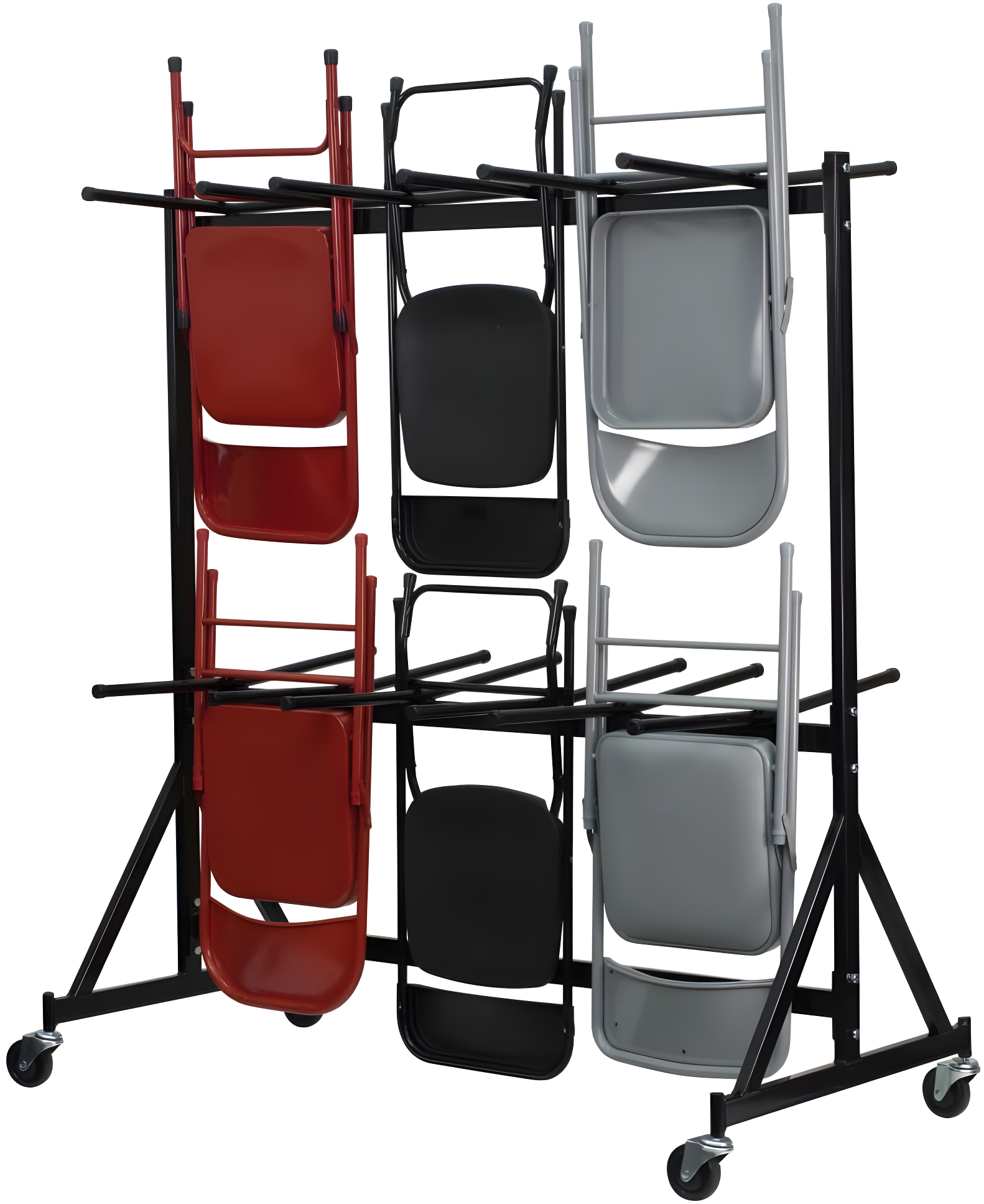 Flash Furniture Pruitt Dual Sided Hanging Folding Chair Truck with Welded Steel Frame