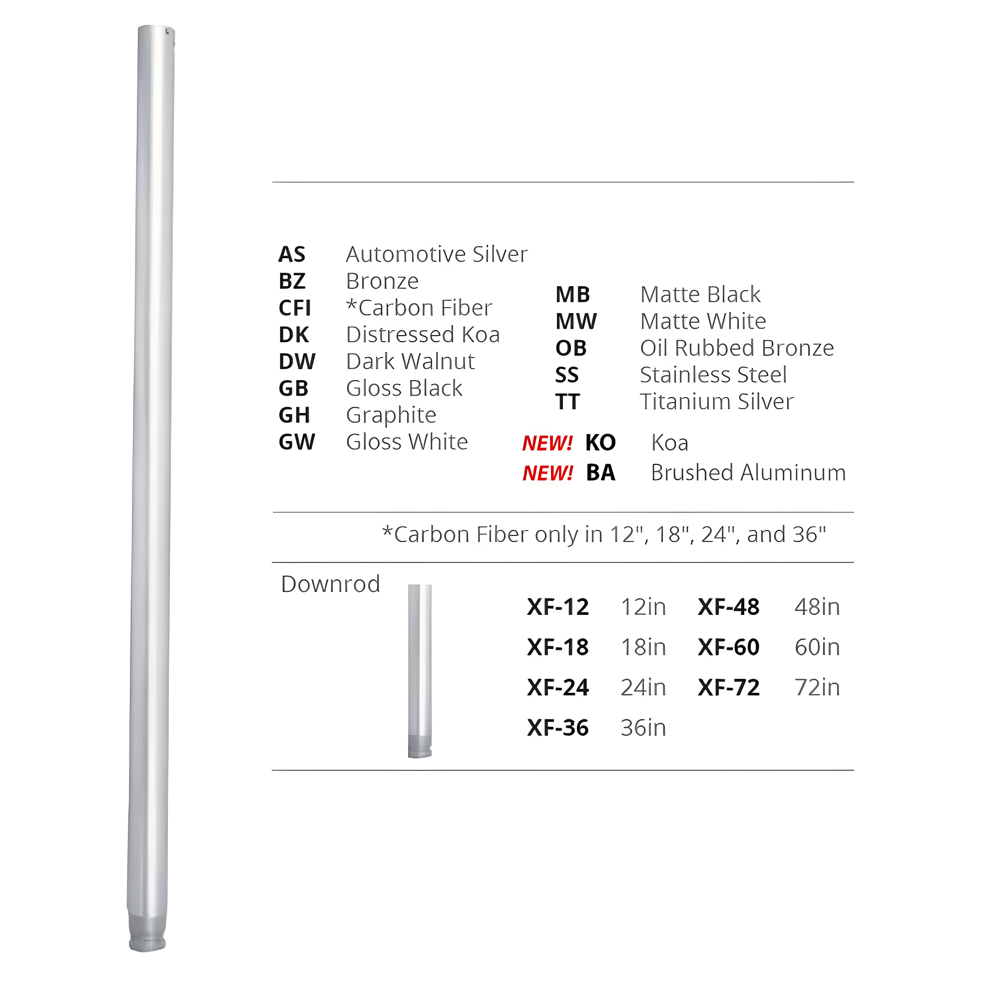Modern Forms Ceiling Fan Downrod