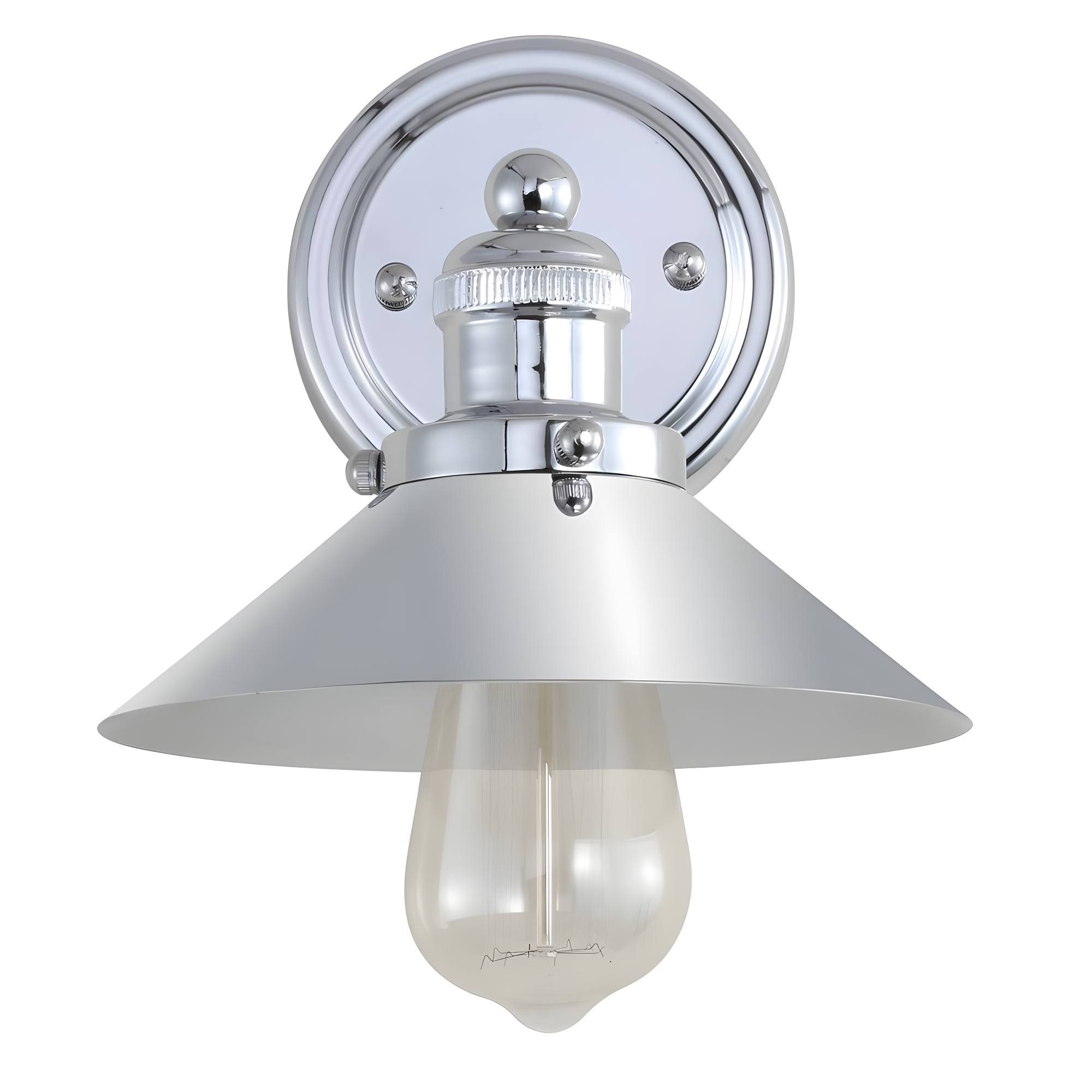 July 7.75" Metal Shade Sconce, Chrome