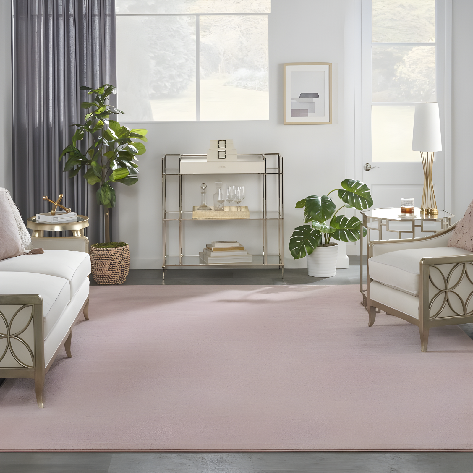 Nourison Essentials Easy Care Indoor Outdoor Area Rug - Pink 10' x 14'
