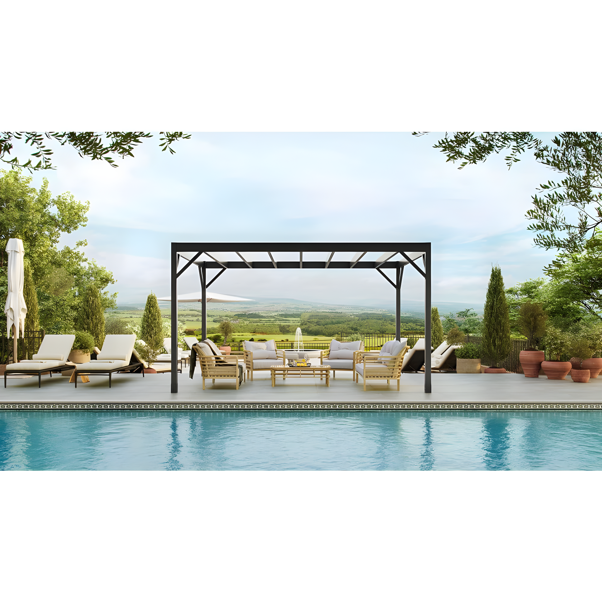 Fortress Building Products Fortress Evolution Modern Heavy Duty Steel Pergola Kit | Wayfair
