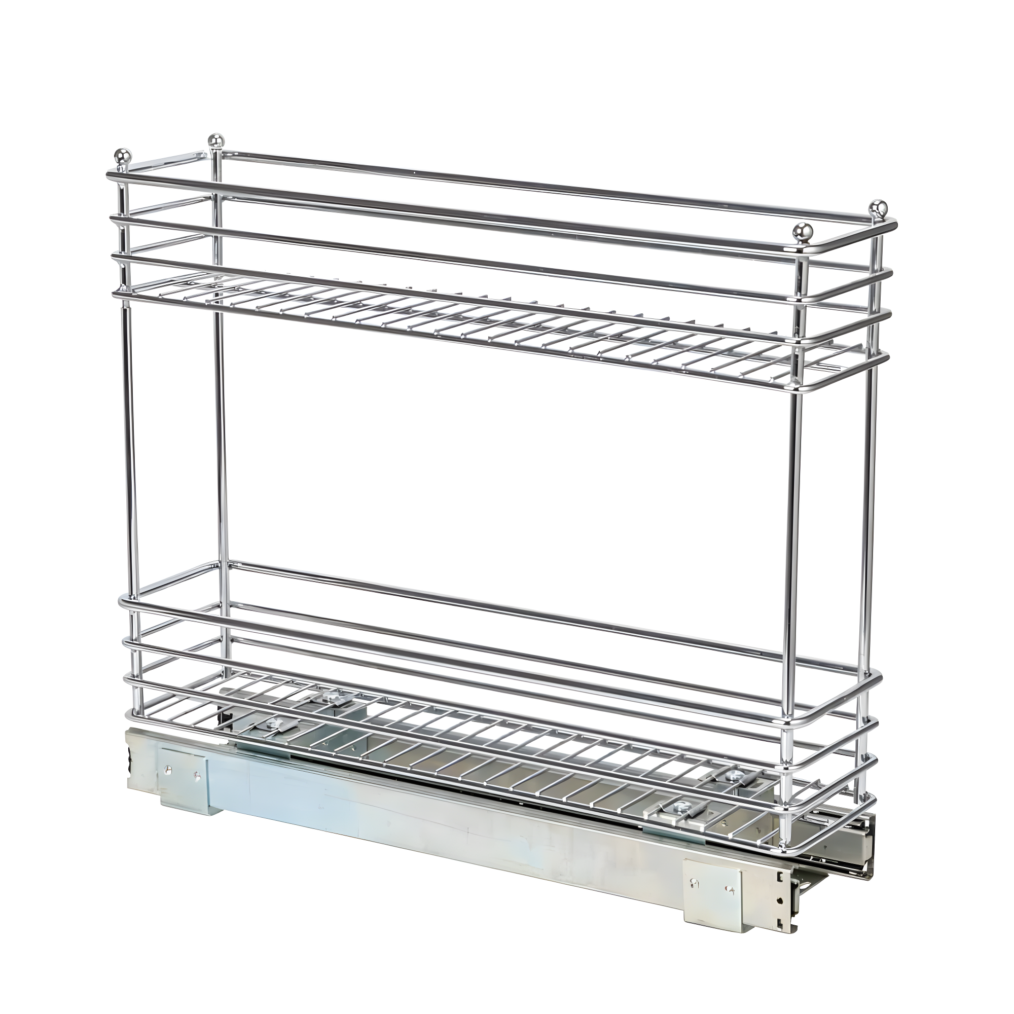 Household Essentials Glidez Multipurpose Chrome-Plated Steel Pull-Out/Slide-Out Storage Organizer for Under Cabinet Use - 2-Tier Design - Fits Standard Size Cabinet or Shelf, Chrome