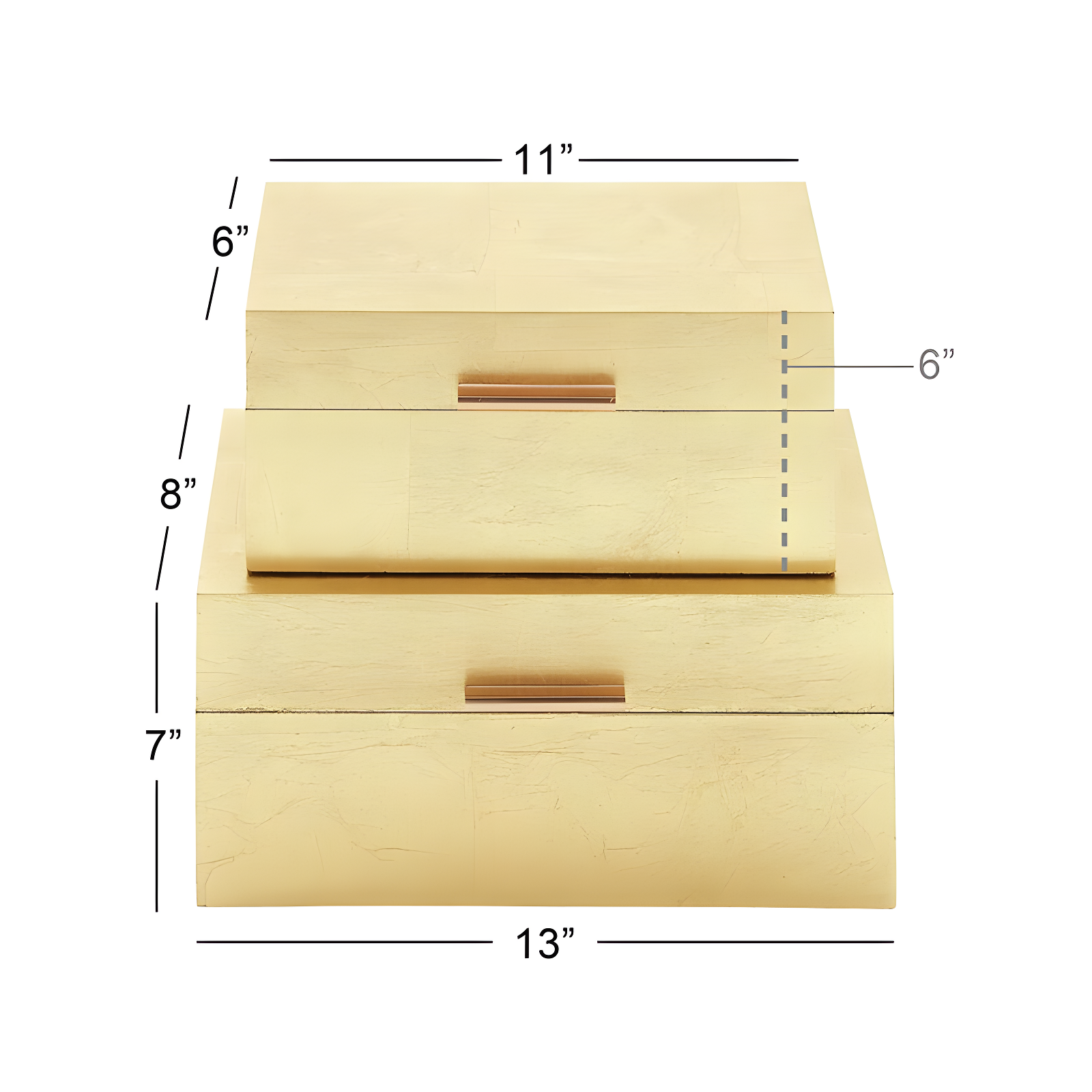 CosmoLiving by Cosmopolitan Wooden Decorative Box with Textured Foiled Exterior Set