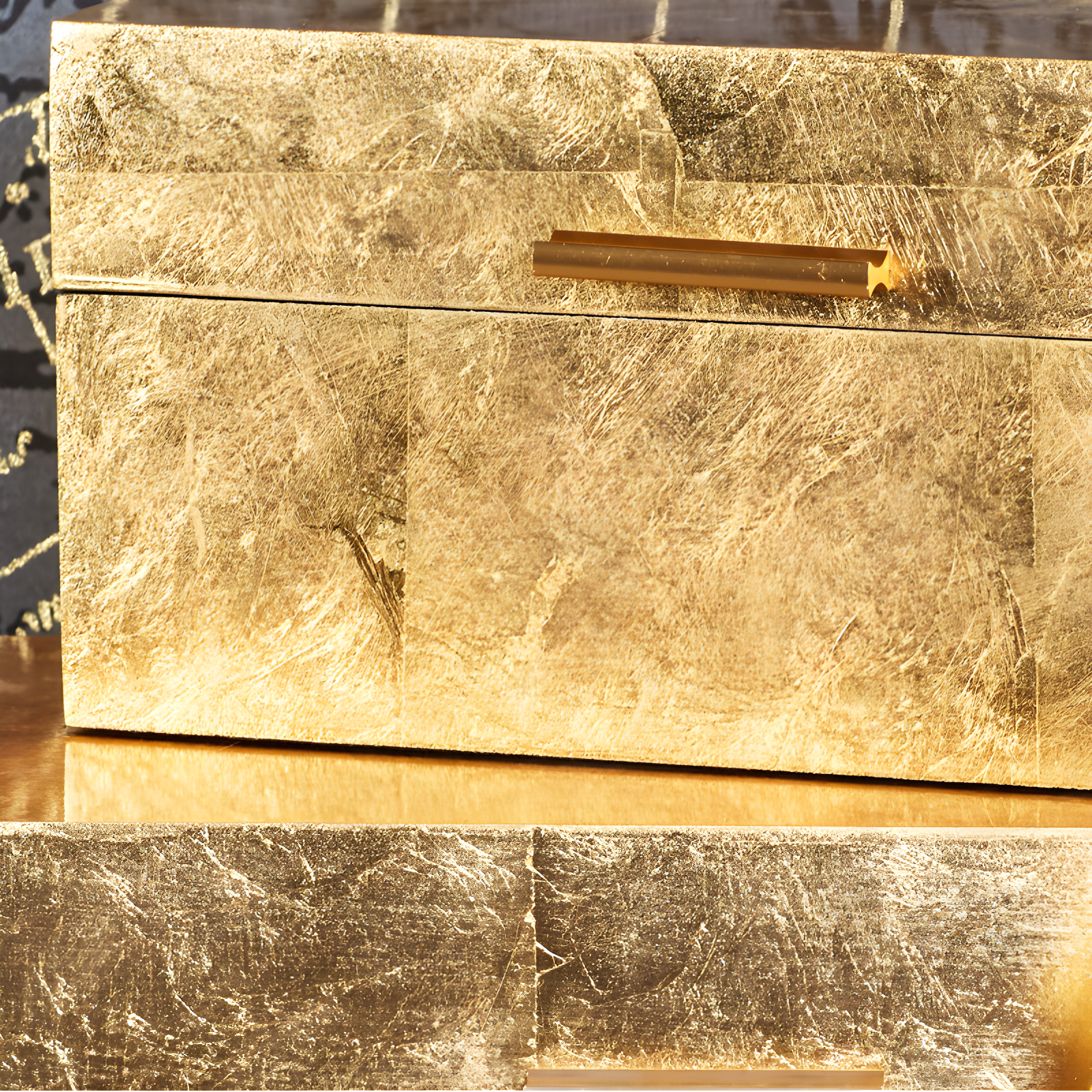 CosmoLiving by Cosmopolitan Wooden Decorative Box with Textured Foiled Exterior Set