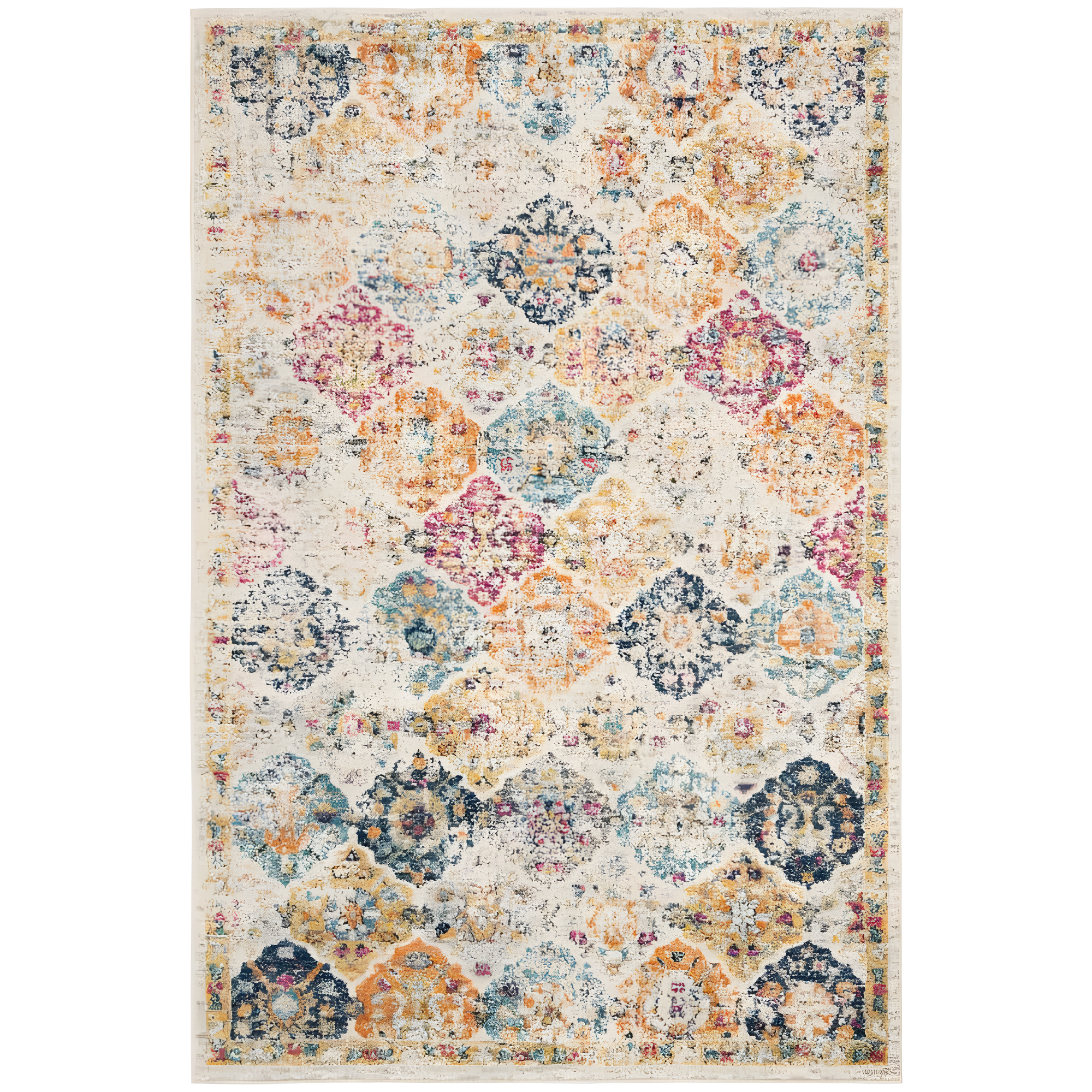 Madison MAD611 Power Loomed Indoor Area Rug - Cream/Multi - 4'x6' - Safavieh