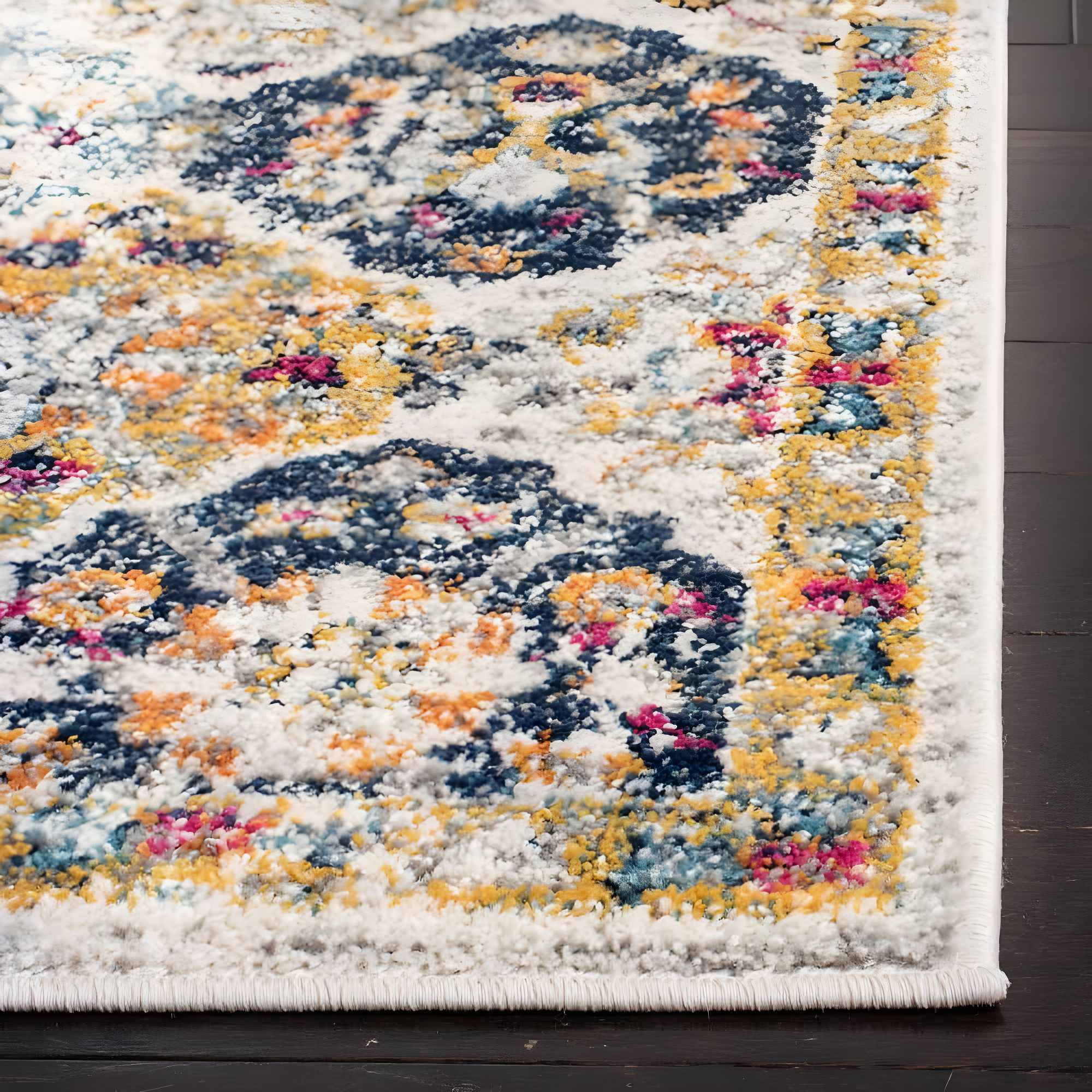 Madison MAD611 Power Loomed Indoor Area Rug - Cream/Multi - 4'x6' - Safavieh