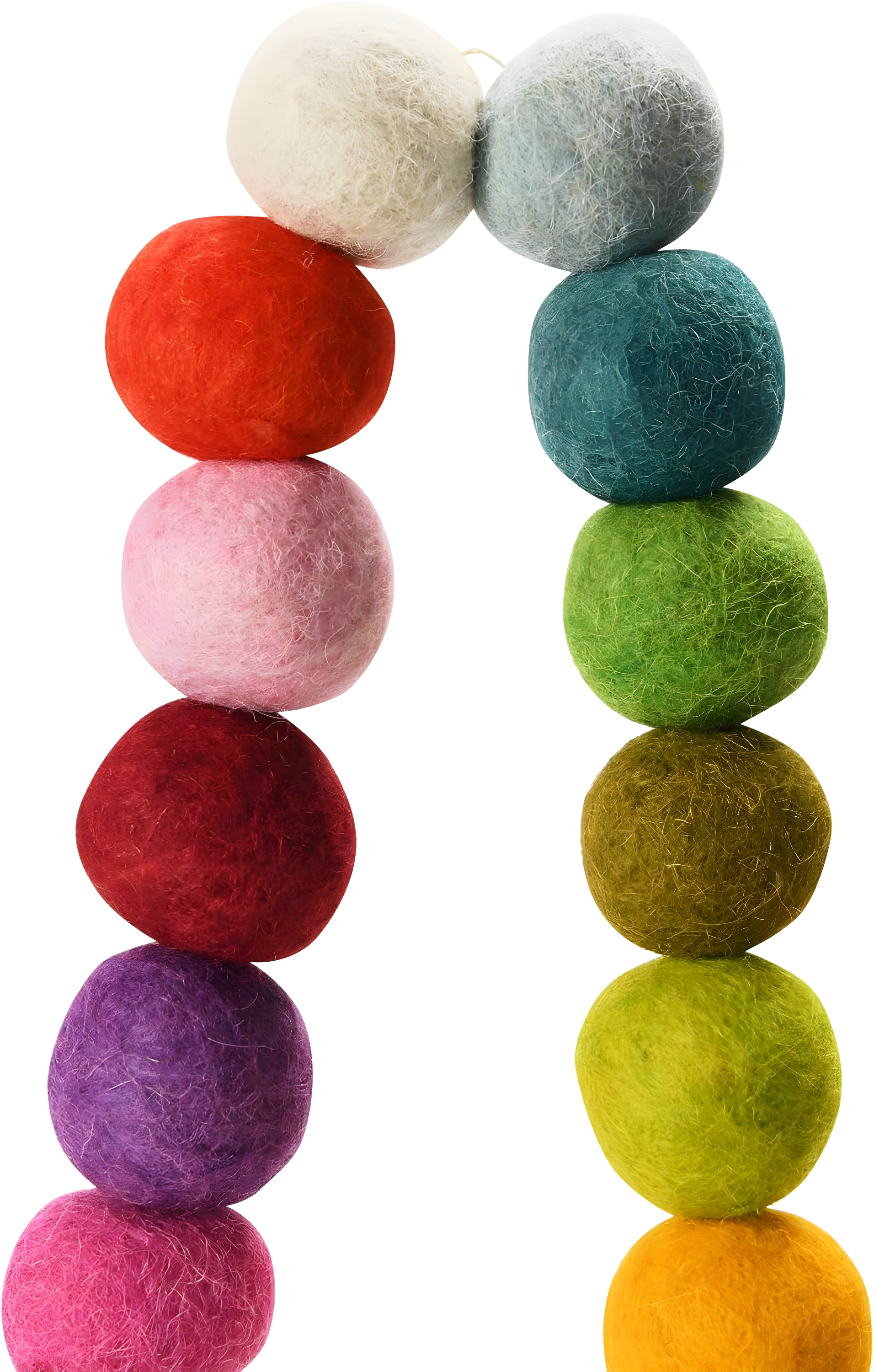 Creative Co-Op Wool Felt Ball Garland, Multi Color
