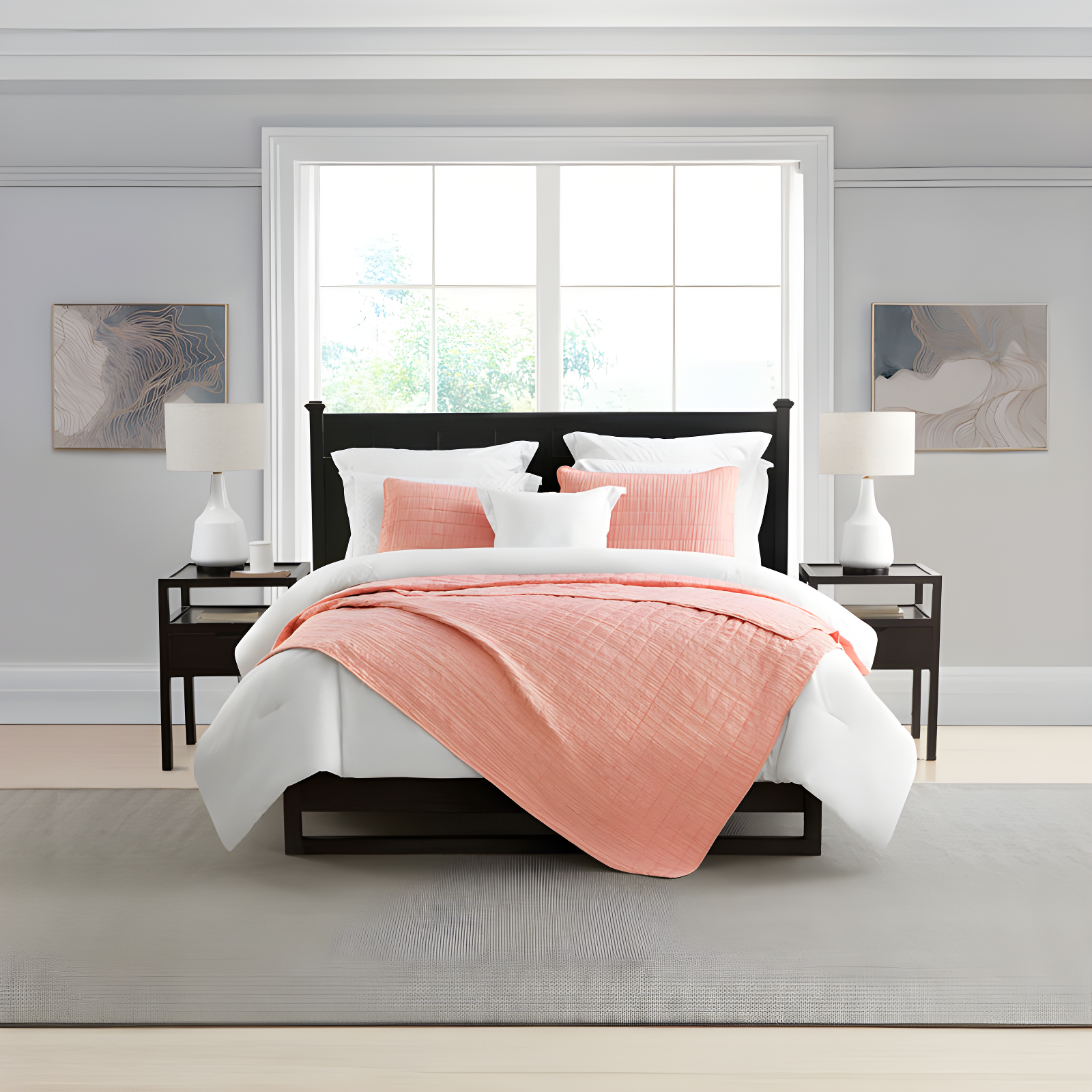 Swift Home Ultra Soft Crinkle Washed Microfiber 3-Piece Quilt Set
