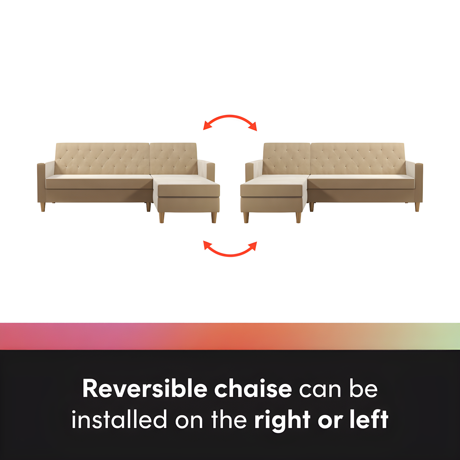 Liberty Upholstered Reversible Chaise Sectional with Storage
