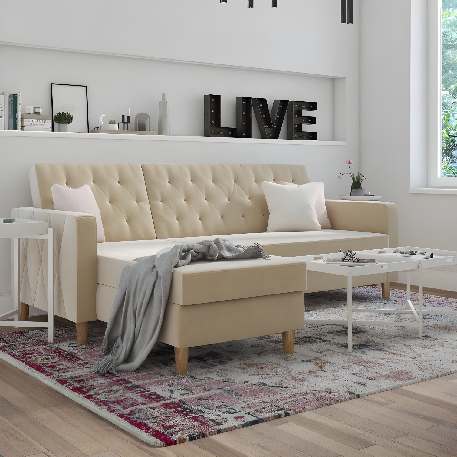 Liberty Upholstered Reversible Chaise Sectional with Storage