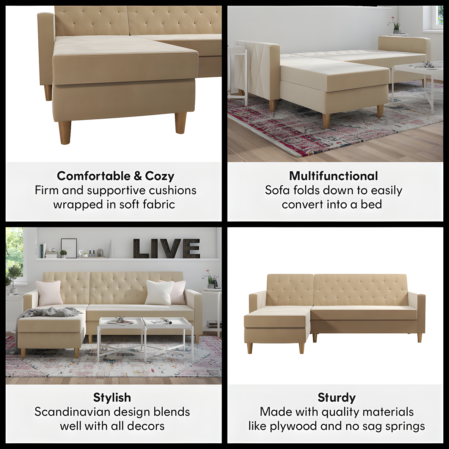 Liberty Upholstered Reversible Chaise Sectional with Storage