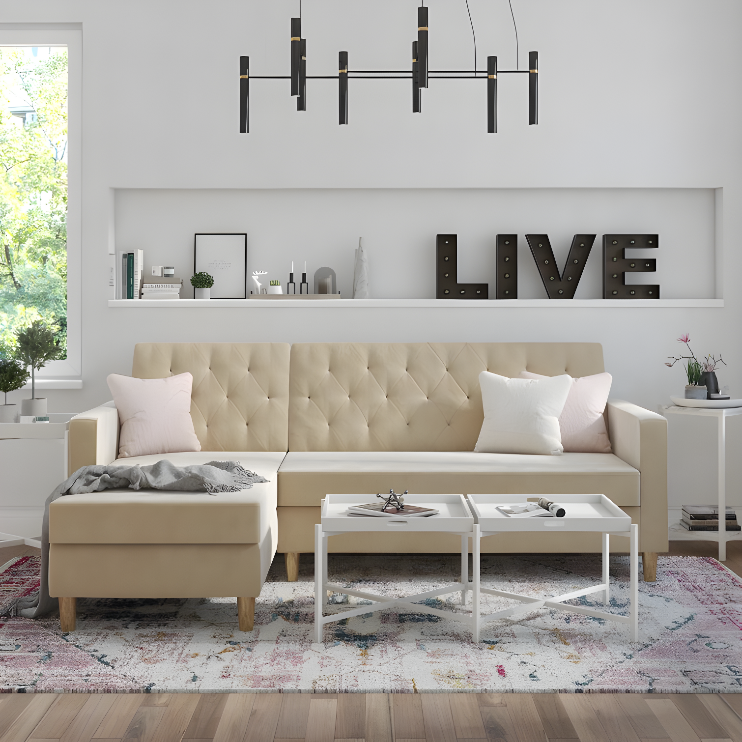 Liberty Upholstered Reversible Chaise Sectional with Storage