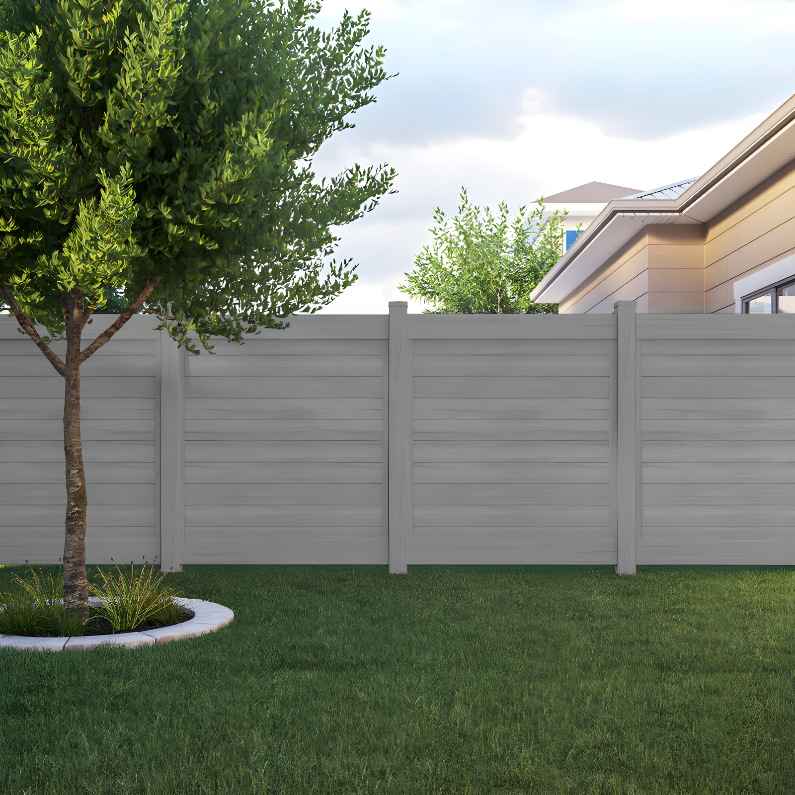 Barrette Outdoor Living Horizontal Fence Driftwood Vinyl Privacy Panel Kit