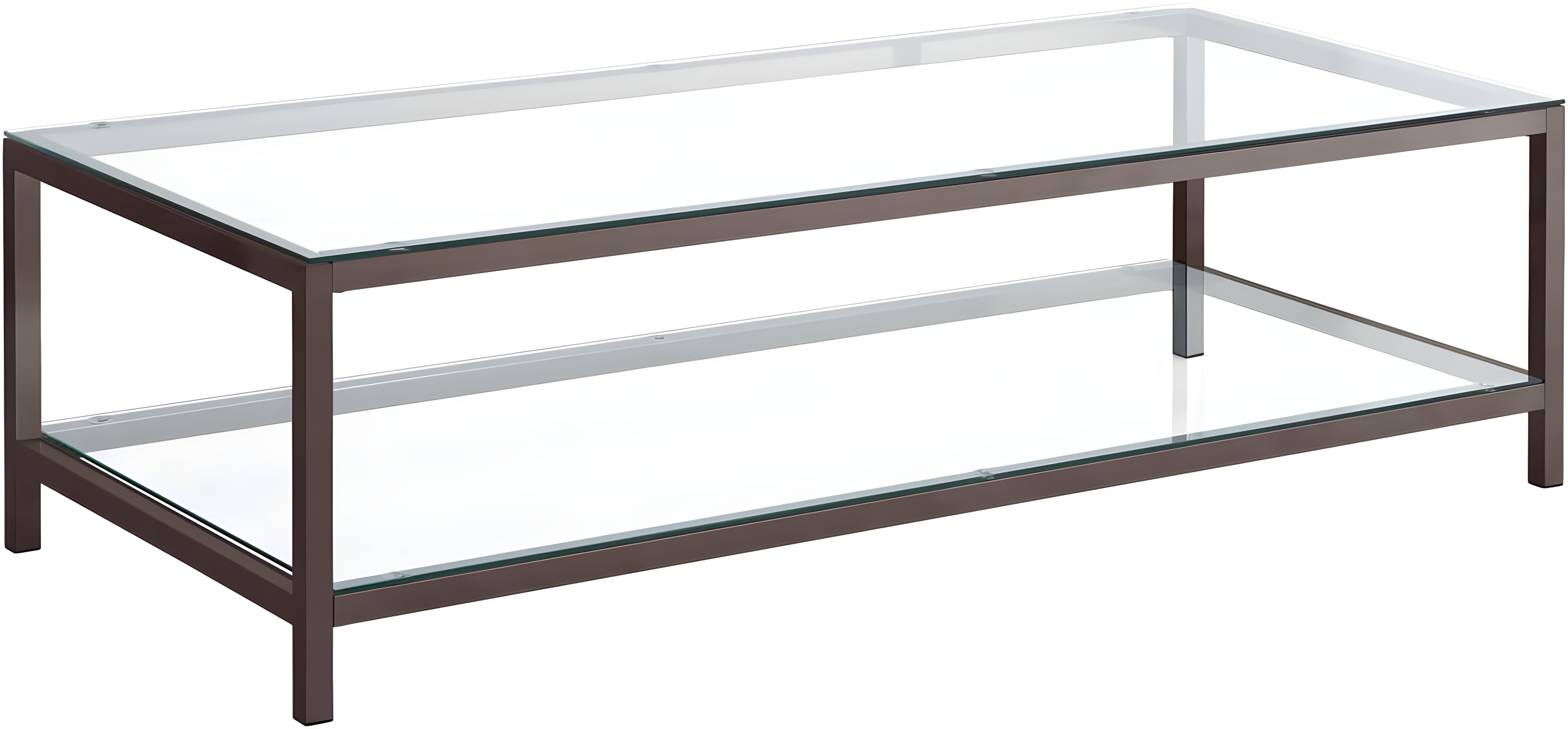 Trini Coffee Table with Glass Top and Shelf Black Nickel - Coaster