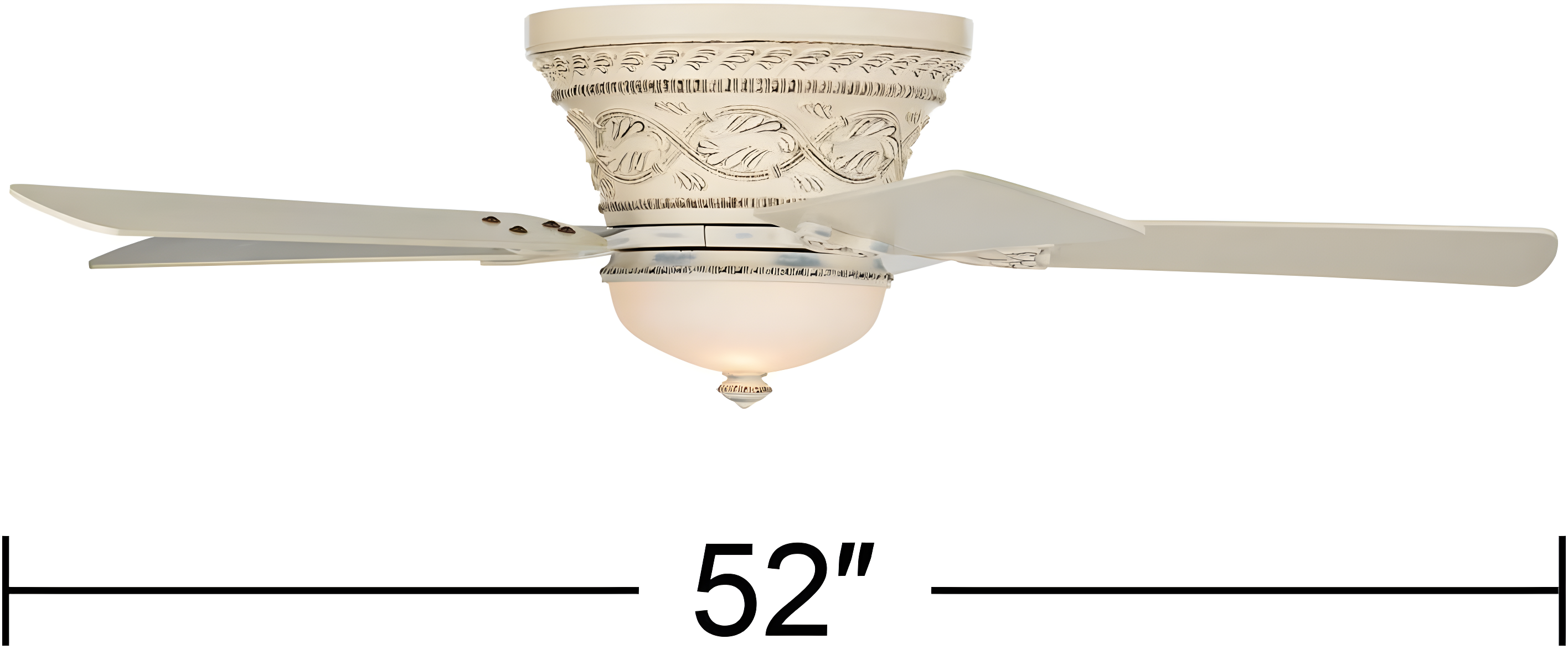 Casa Vieja 52" Ancestry Vintage Antique Indoor Ceiling Fan 5 Blade LED Light Remote Control French White Finish Bedroom Living Room Kitchen Hugger