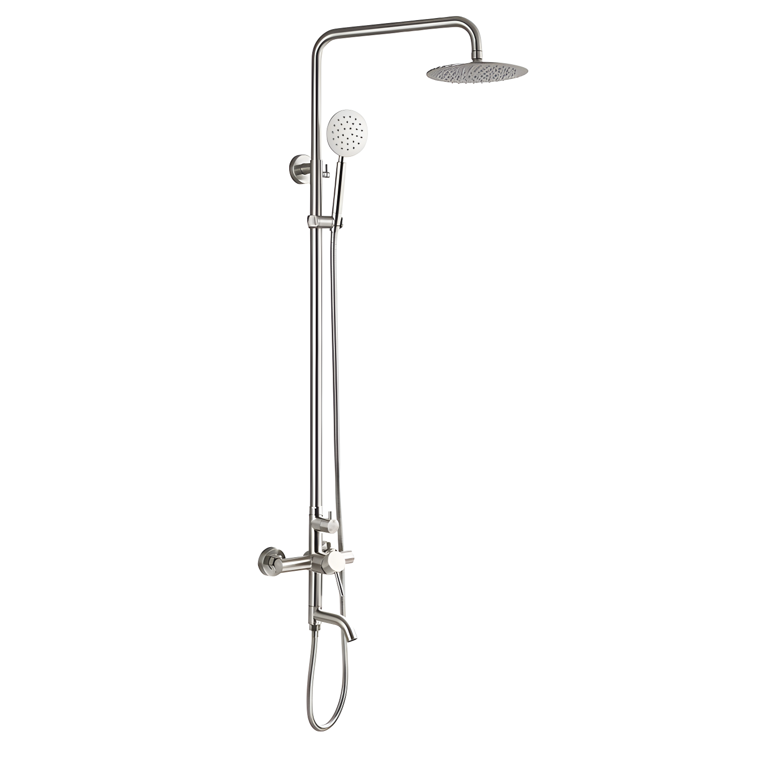 Kenzo Triple Function Outdoor Shower with Single Lever Handle Stainless Steel