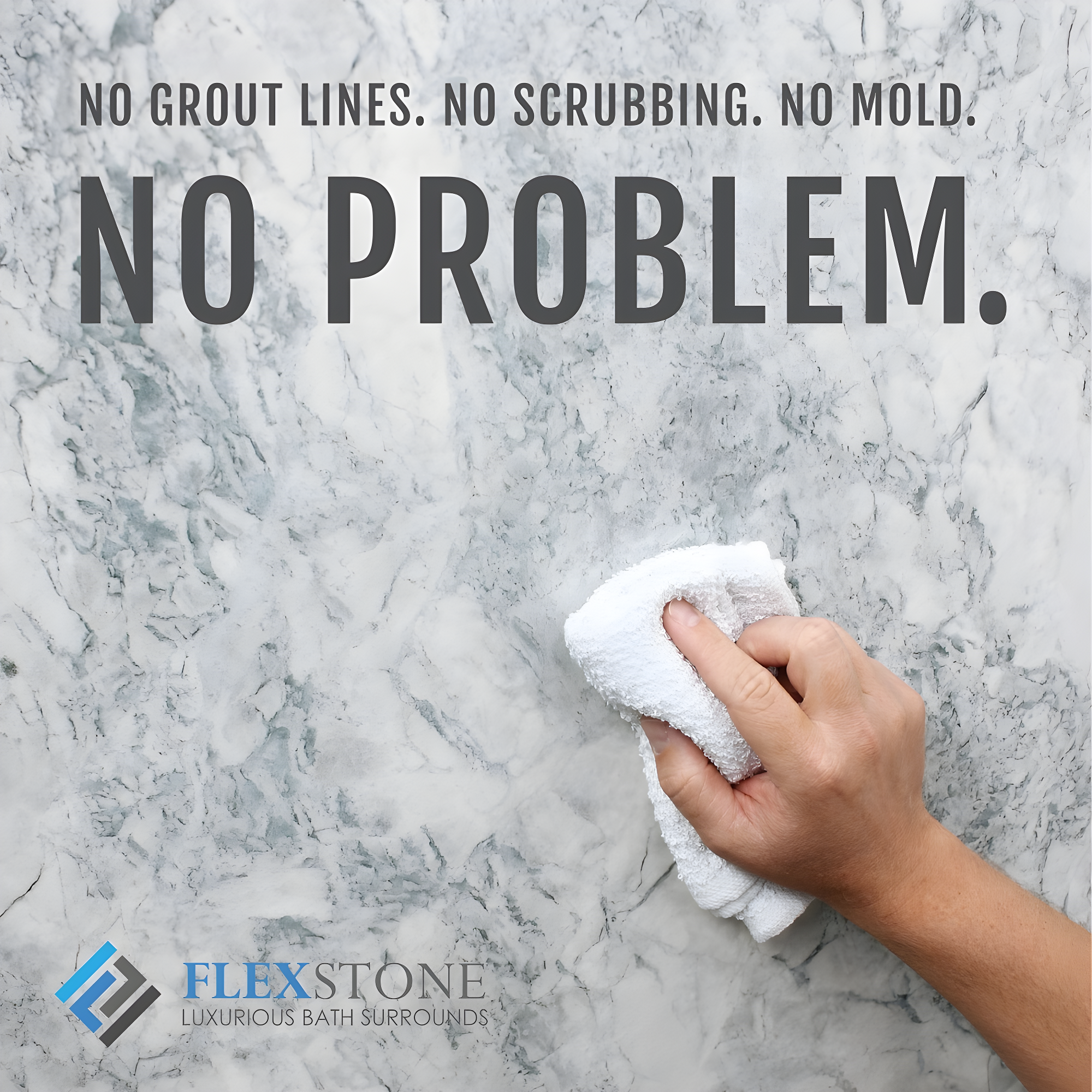 FlexStone 60"L x 32"W Single Threshold Alcove Shower Base with Right-Hand Drain